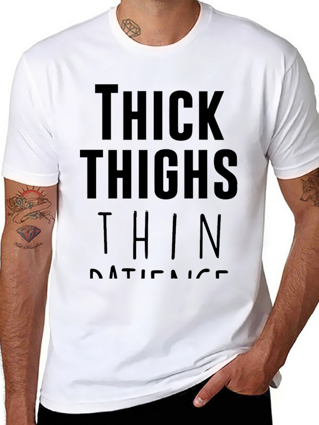 Thick Thighs Thin Patience Graphic Tee - Black