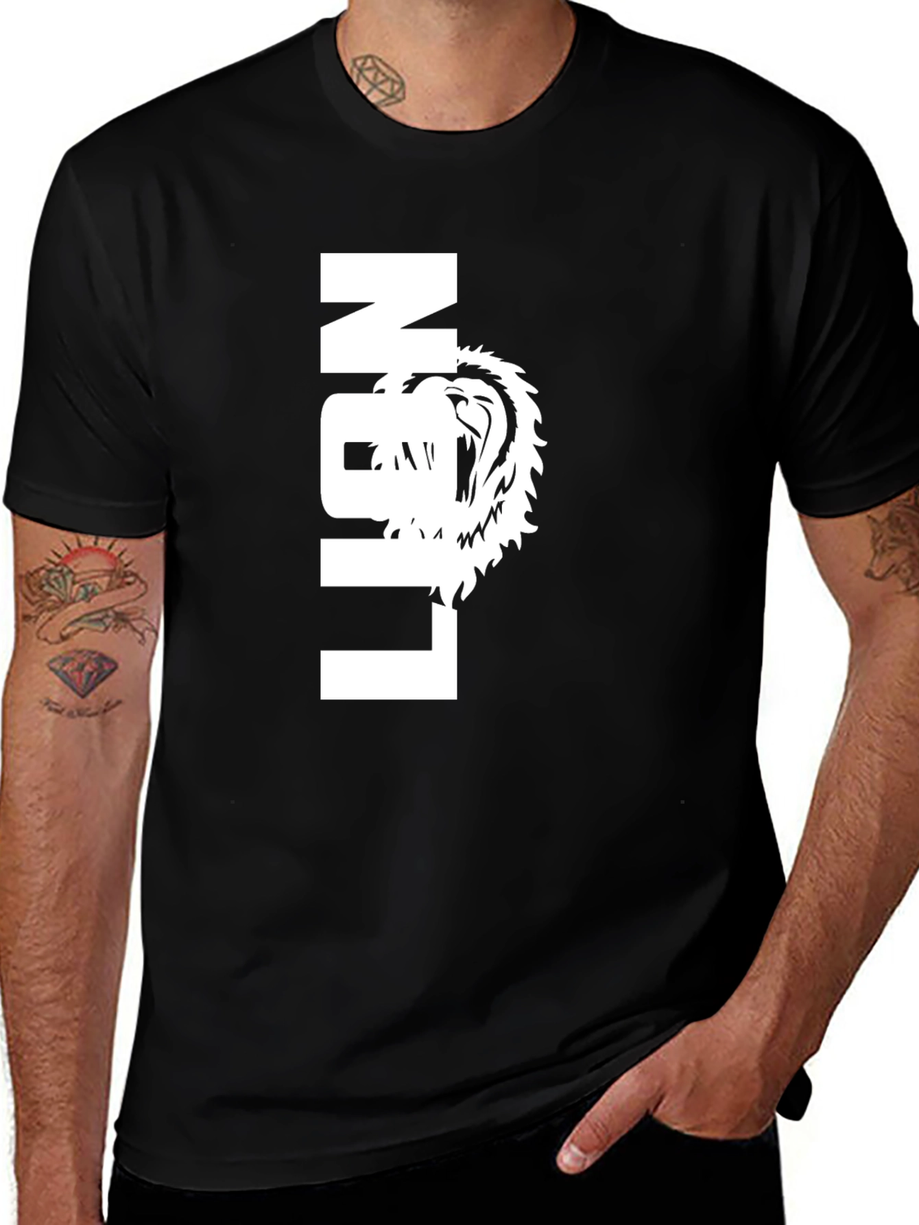 Lion Graphic Tee - Bold Black T-Shirt