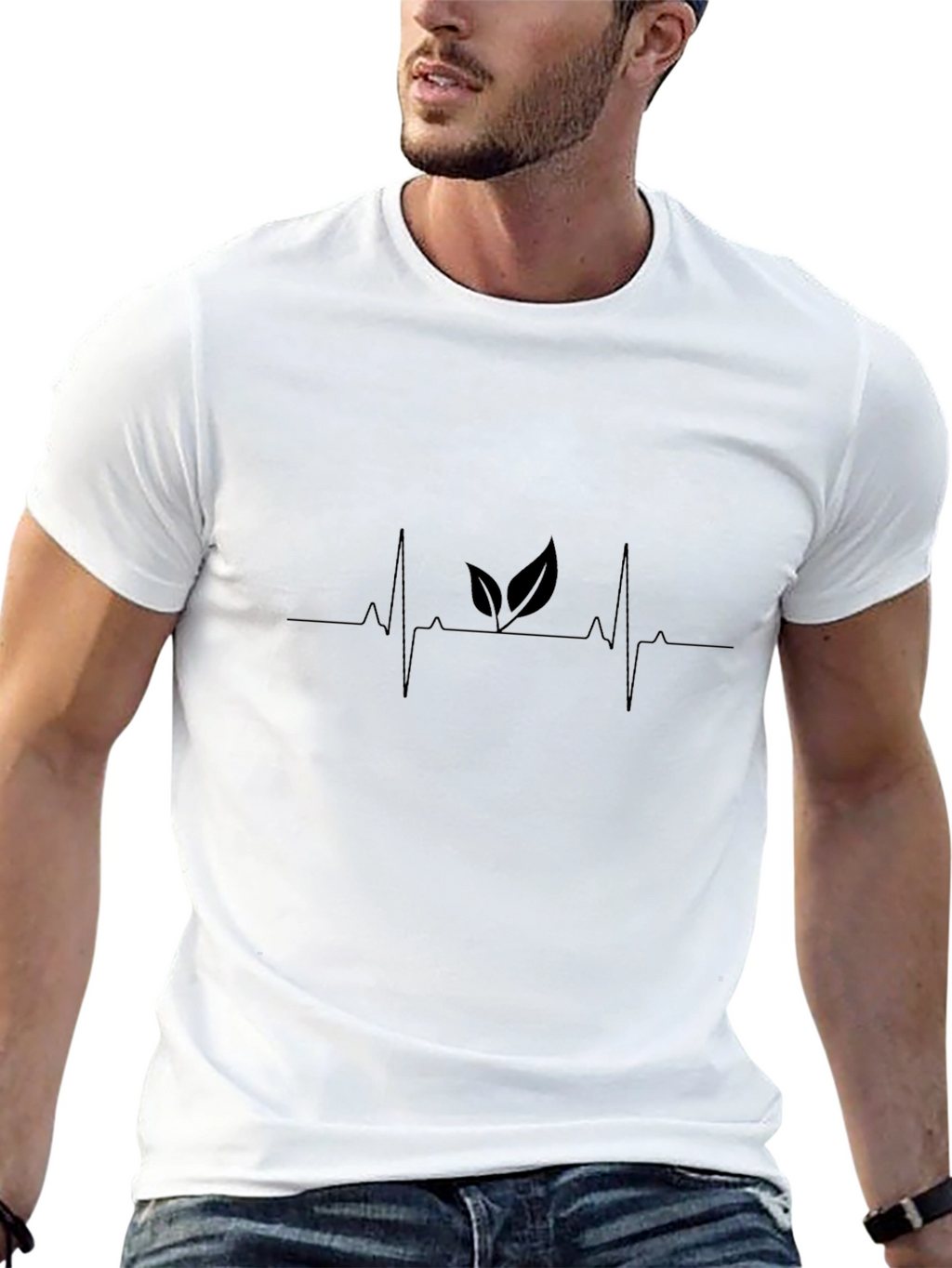 Nature Lovers Heartbeat Black T-Shirt