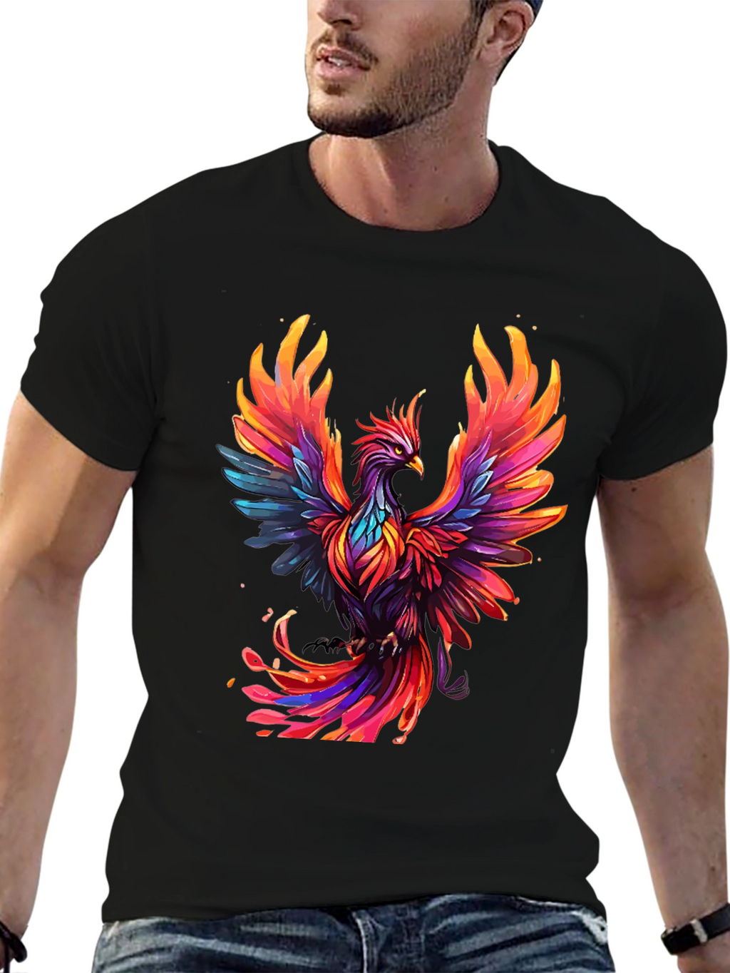 Phoenix Graphic T-Shirt - Vibrant Bird Design