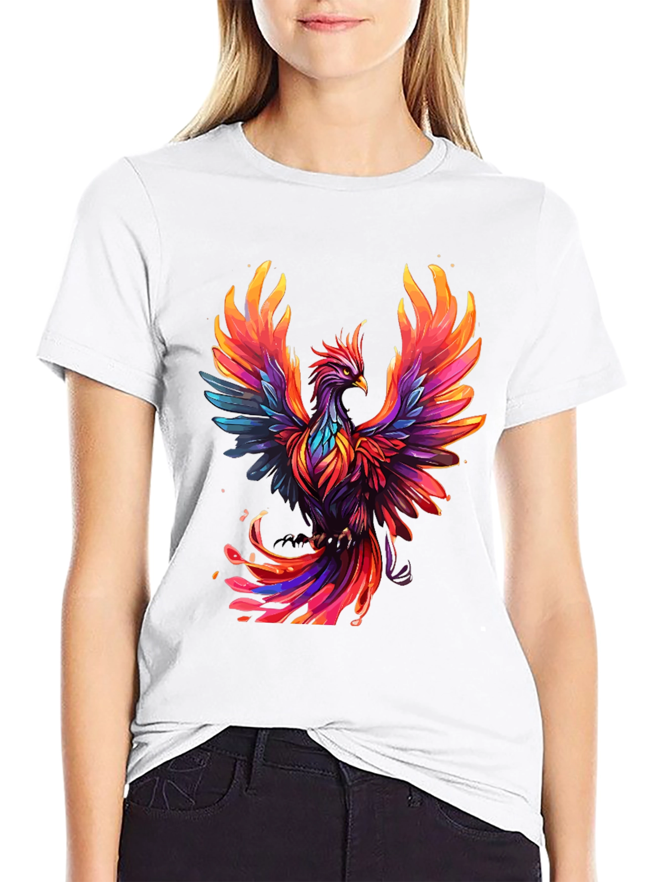 Phoenix Graphic T-Shirt - Vibrant Bird Design