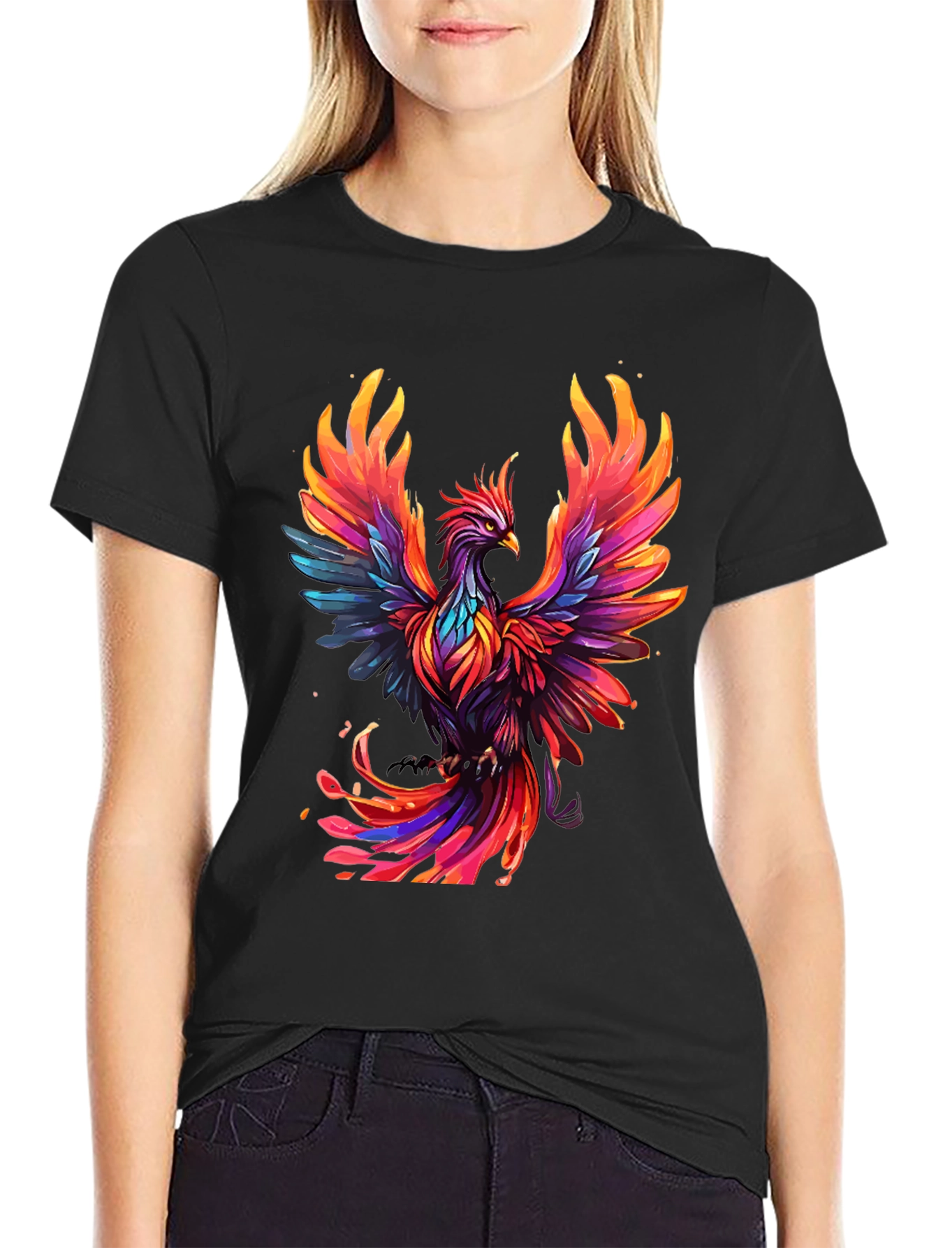 Phoenix Graphic T-Shirt - Vibrant Bird Design