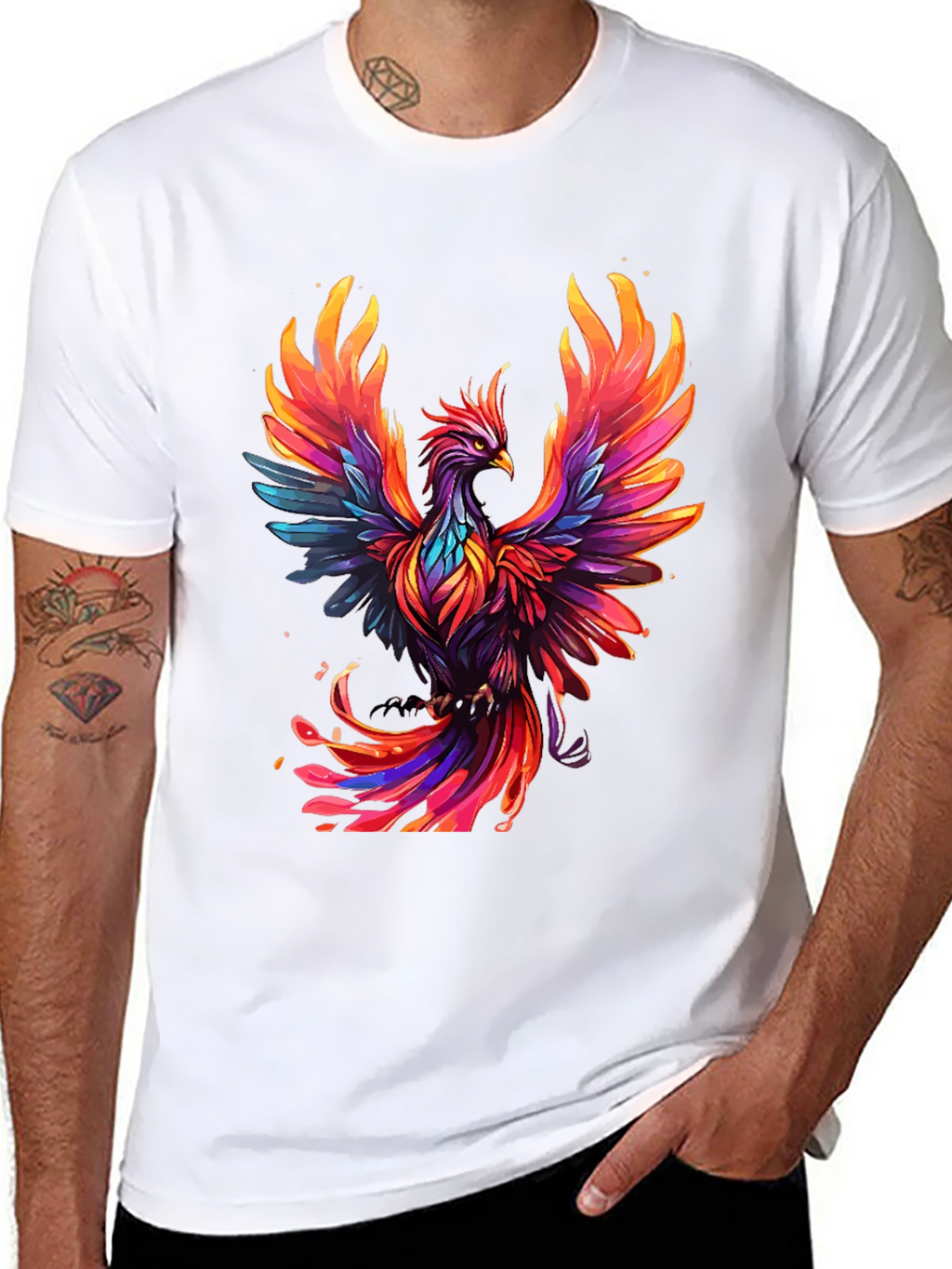 Phoenix Graphic T-Shirt - Vibrant Bird Design