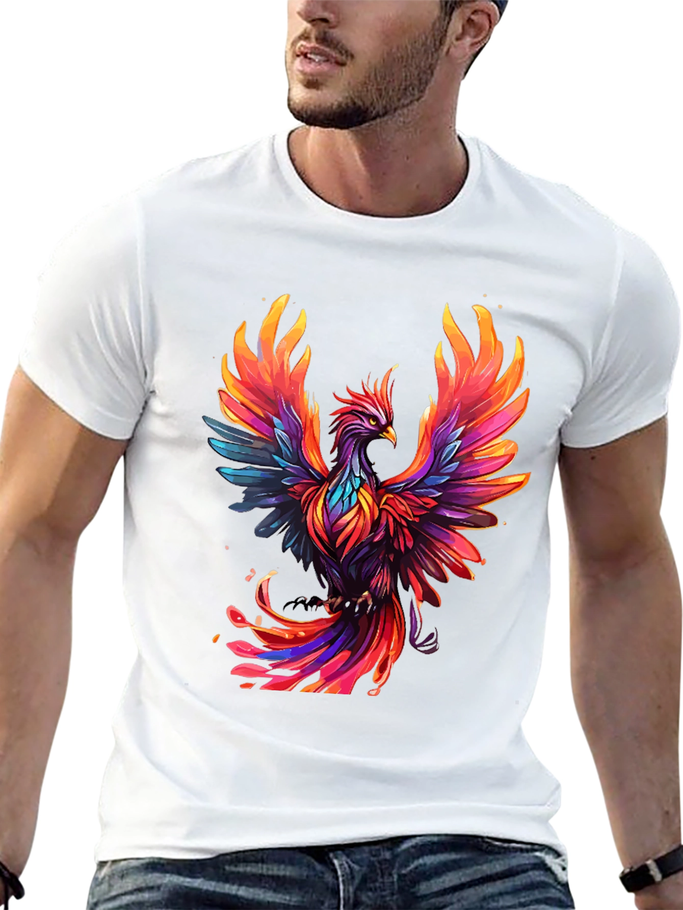 Phoenix Graphic T-Shirt - Vibrant Bird Design