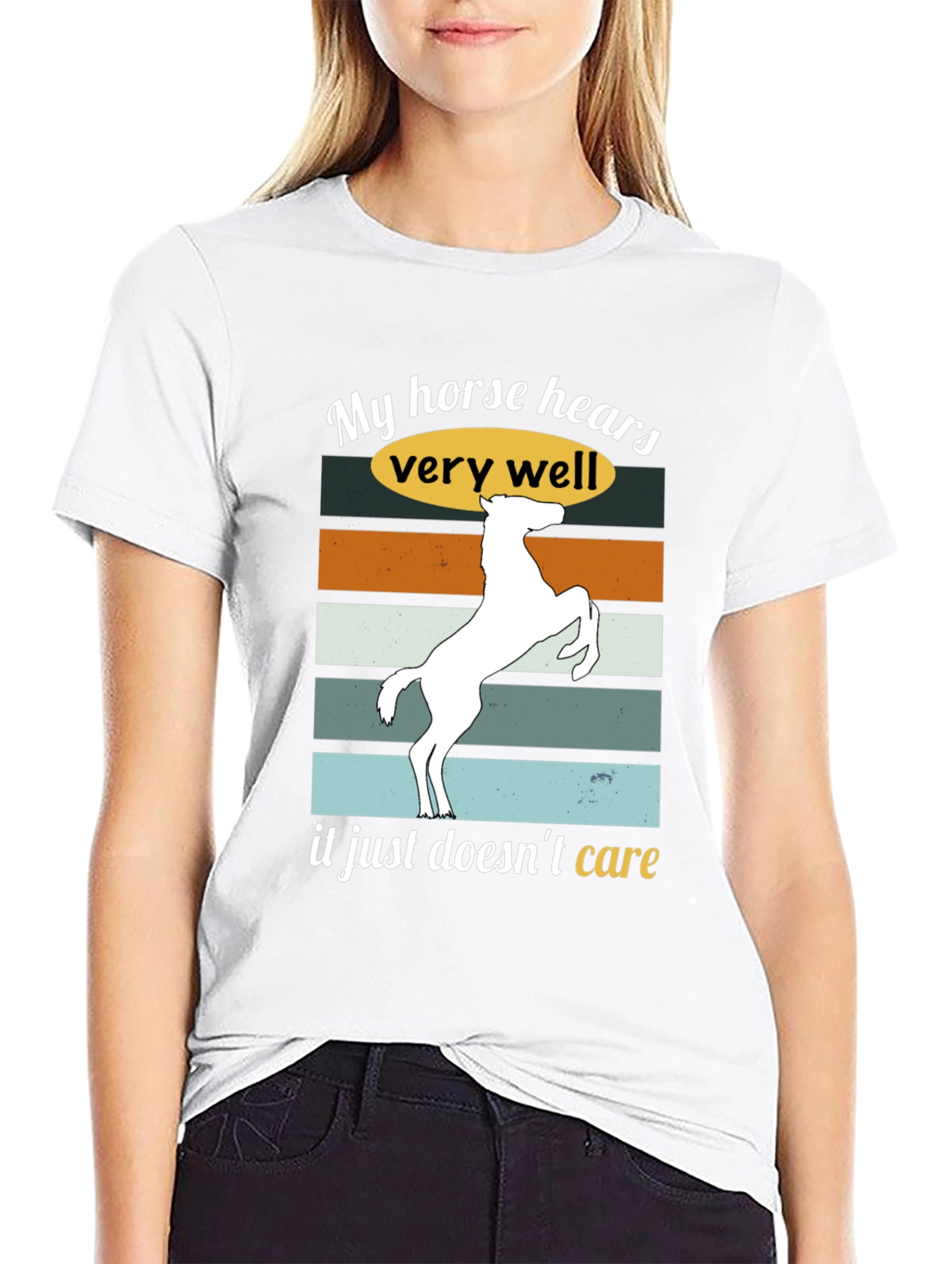 Funny Horse Hear T-Shirt Sarcastic Equestrian Tee