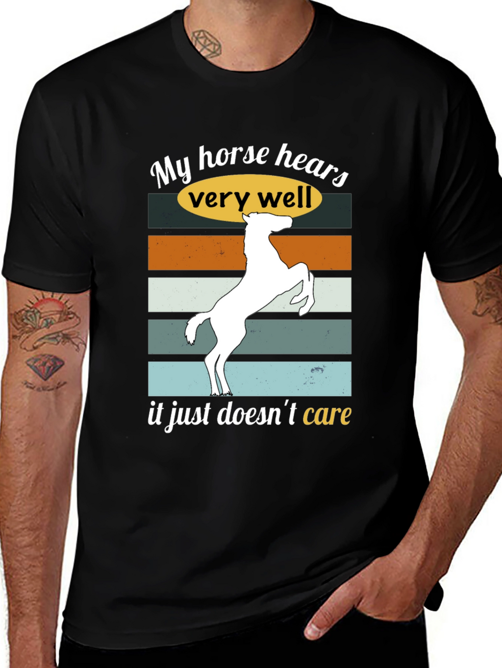 Funny Horse Hear T-Shirt Sarcastic Equestrian Tee
