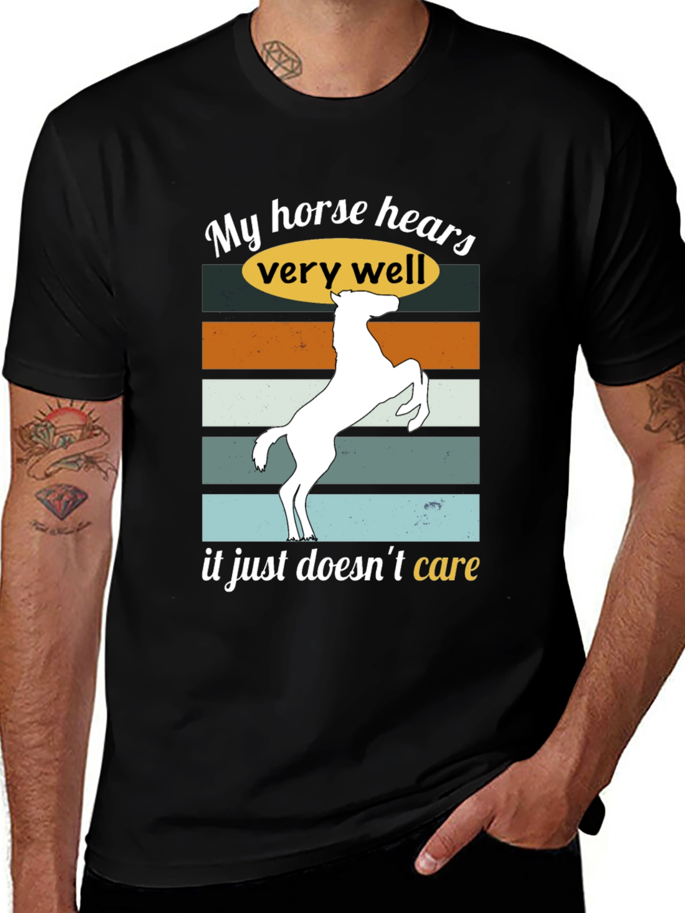 Funny Horse Hear T-Shirt Sarcastic Equestrian Tee