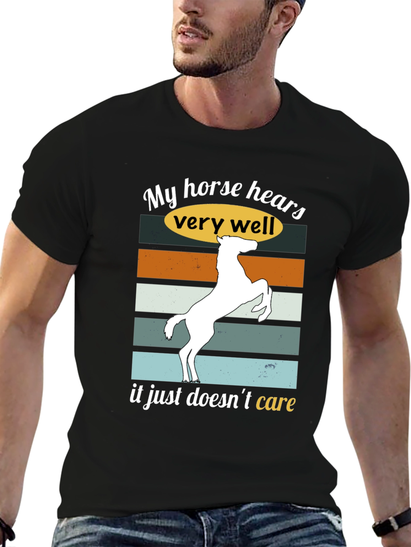 Funny Horse Hear T-Shirt Sarcastic Equestrian Tee