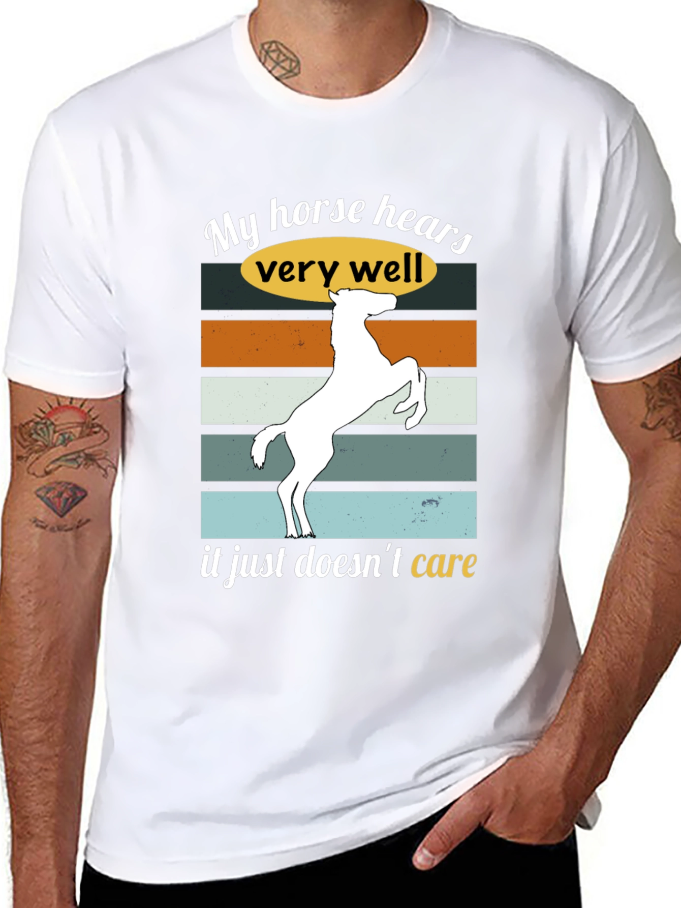 Funny Horse Hear T-Shirt Sarcastic Equestrian Tee