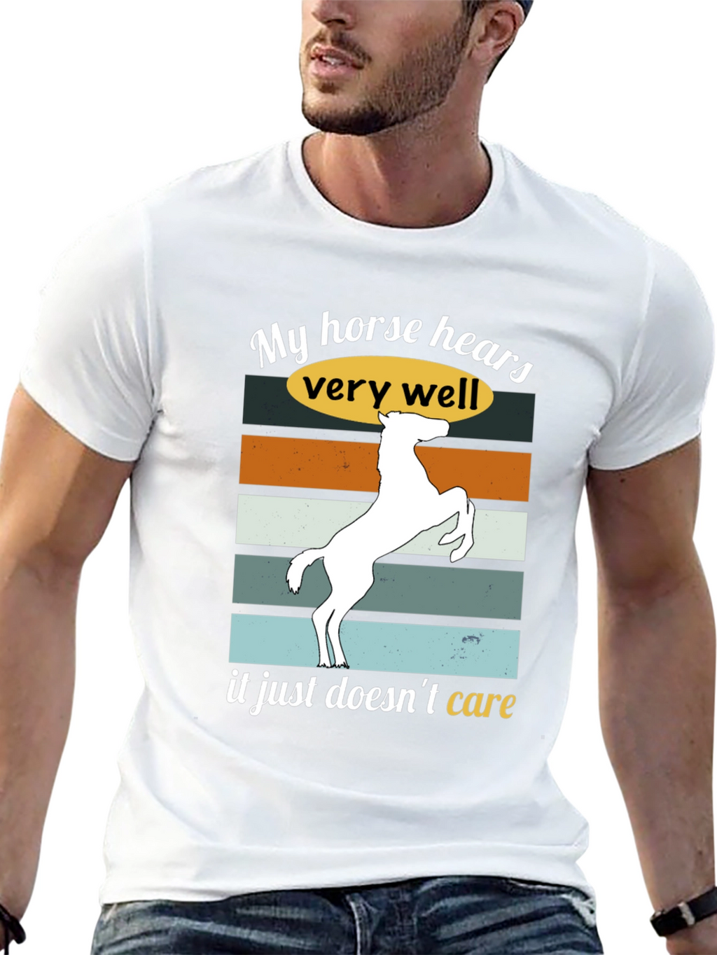Funny Horse Hear T-Shirt Sarcastic Equestrian Tee