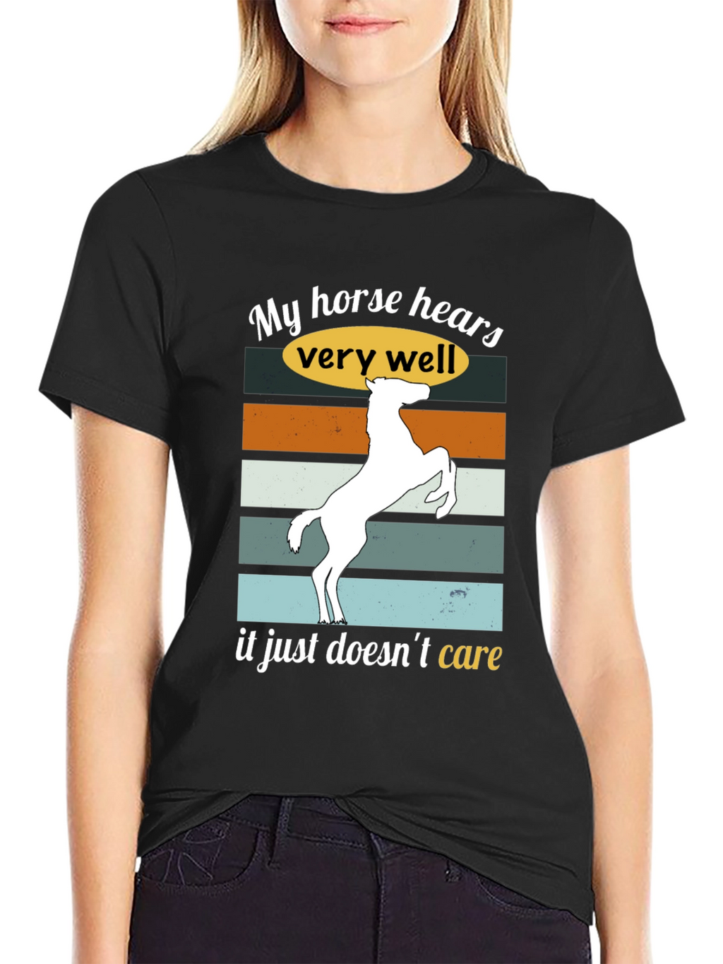 Funny Horse Hear T-Shirt Sarcastic Equestrian Tee