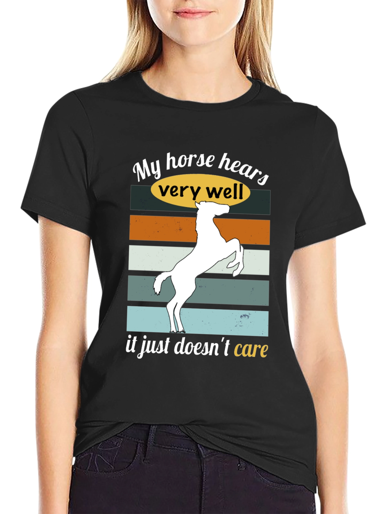 Funny Horse Hear T-Shirt Sarcastic Equestrian Tee