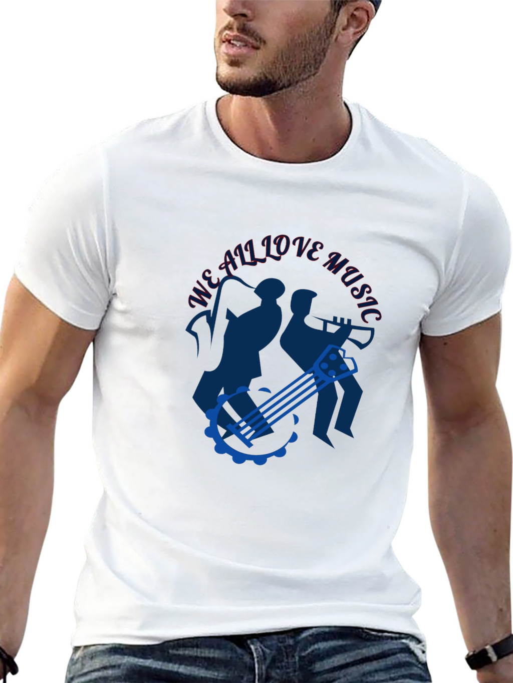 Musical T-Shirt - We All Love Music Design