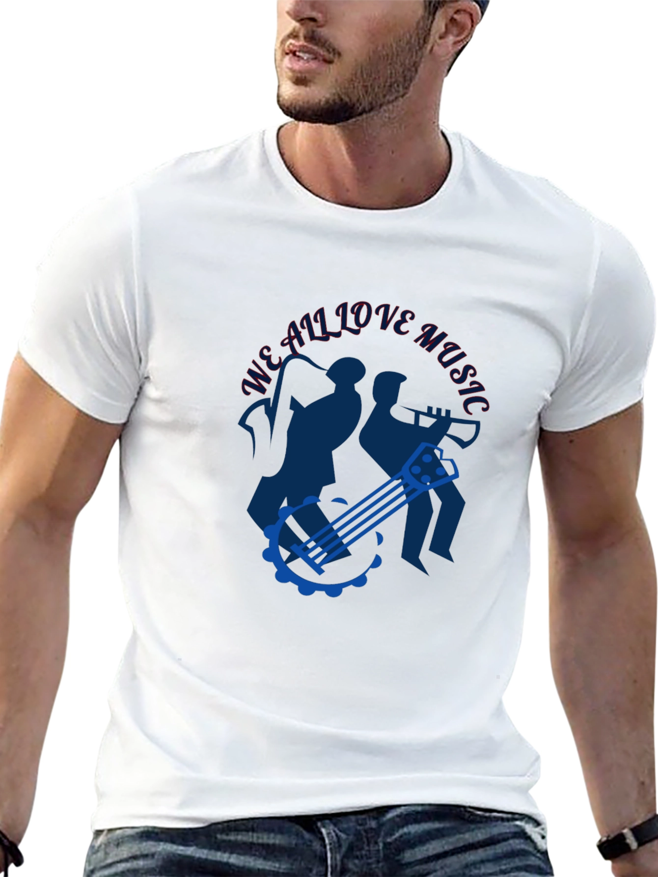 Musical T-Shirt - We All Love Music Design