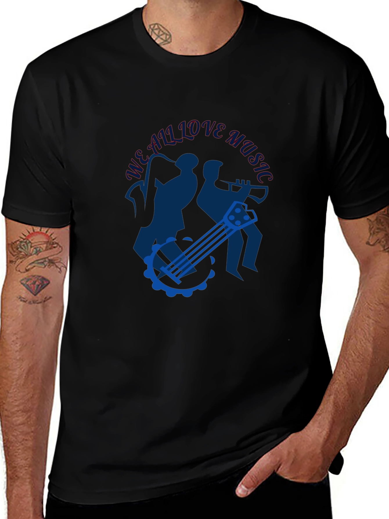 Musical T-Shirt - We All Love Music Design