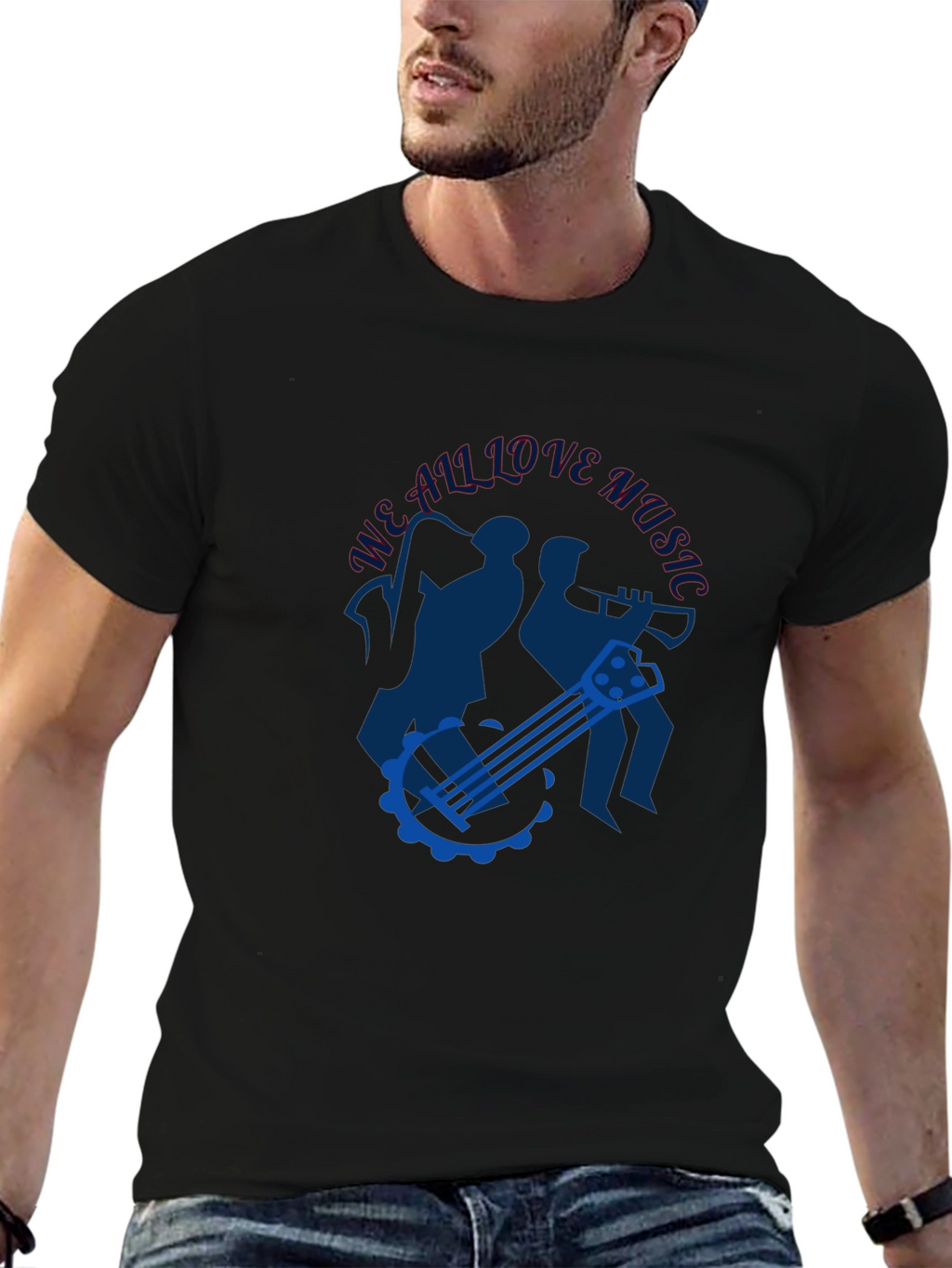 Musical T-Shirt - We All Love Music Design