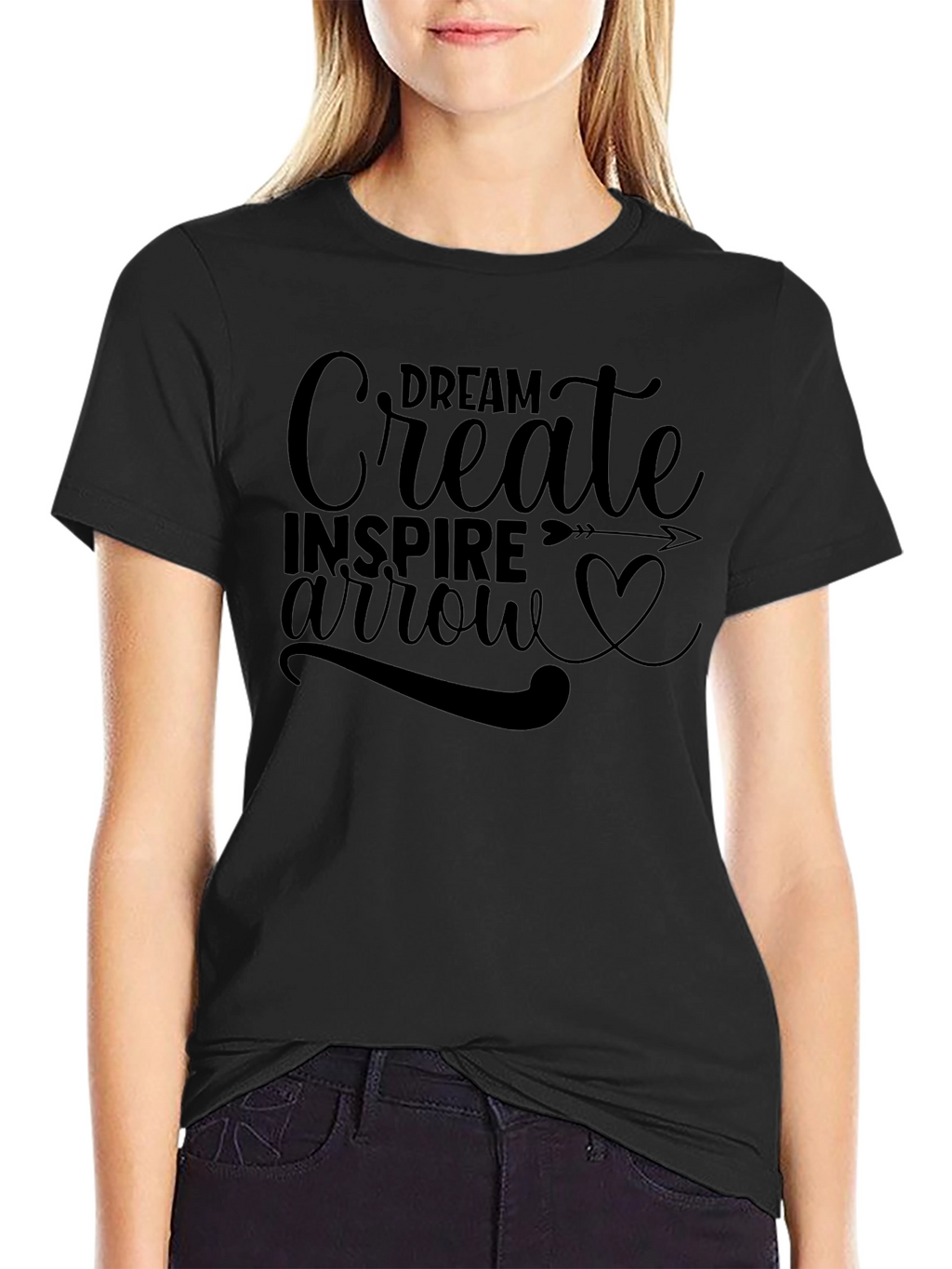 Dream Create Inspire Black Graphic Tee