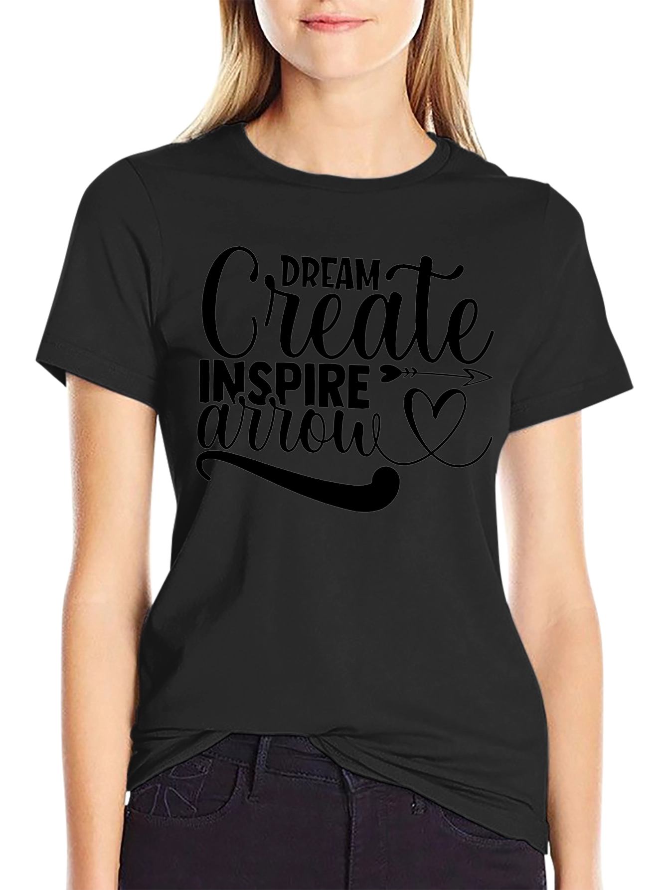 Dream Create Inspire Black Graphic Tee