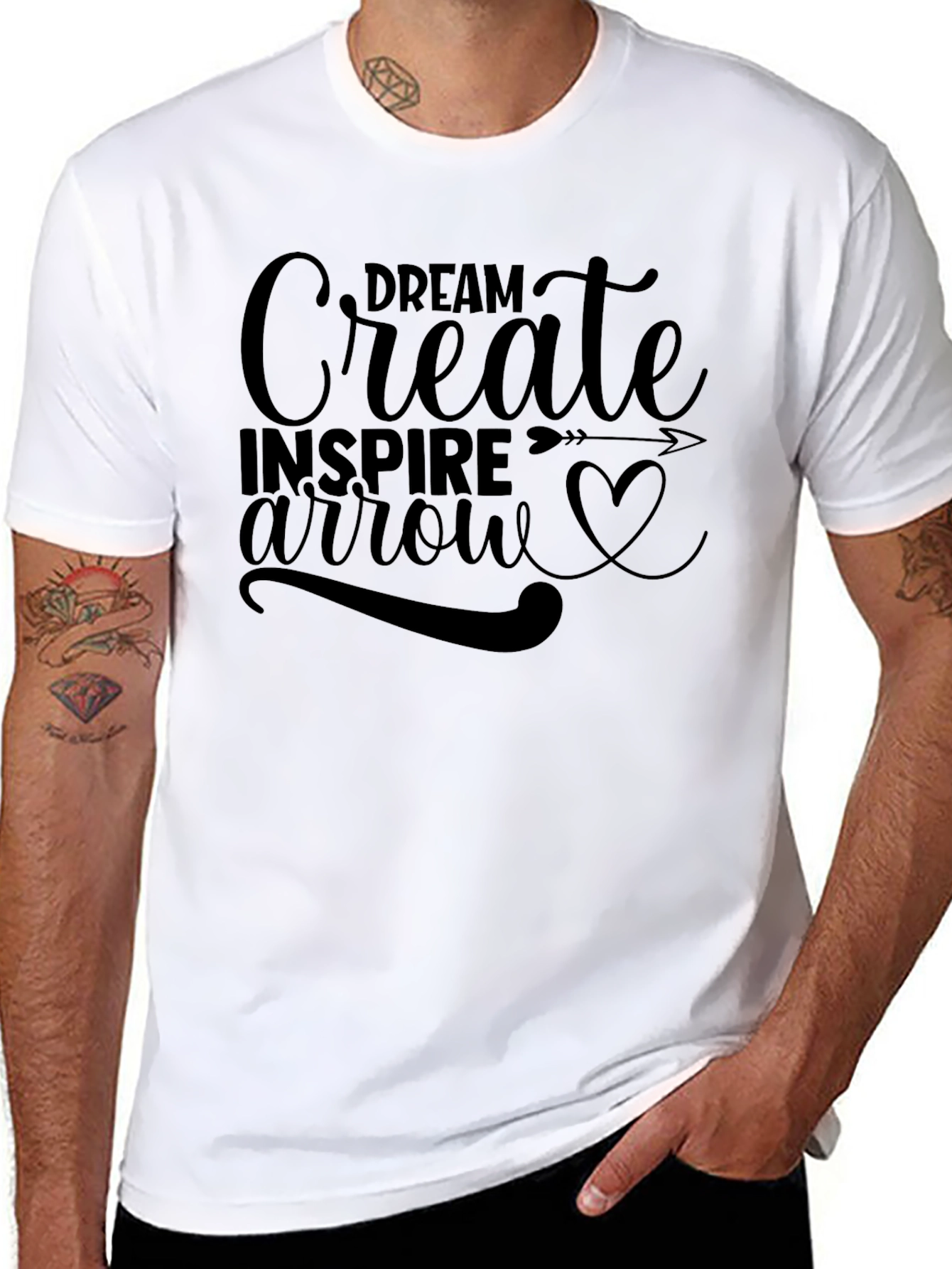 Dream Create Inspire Black Graphic Tee