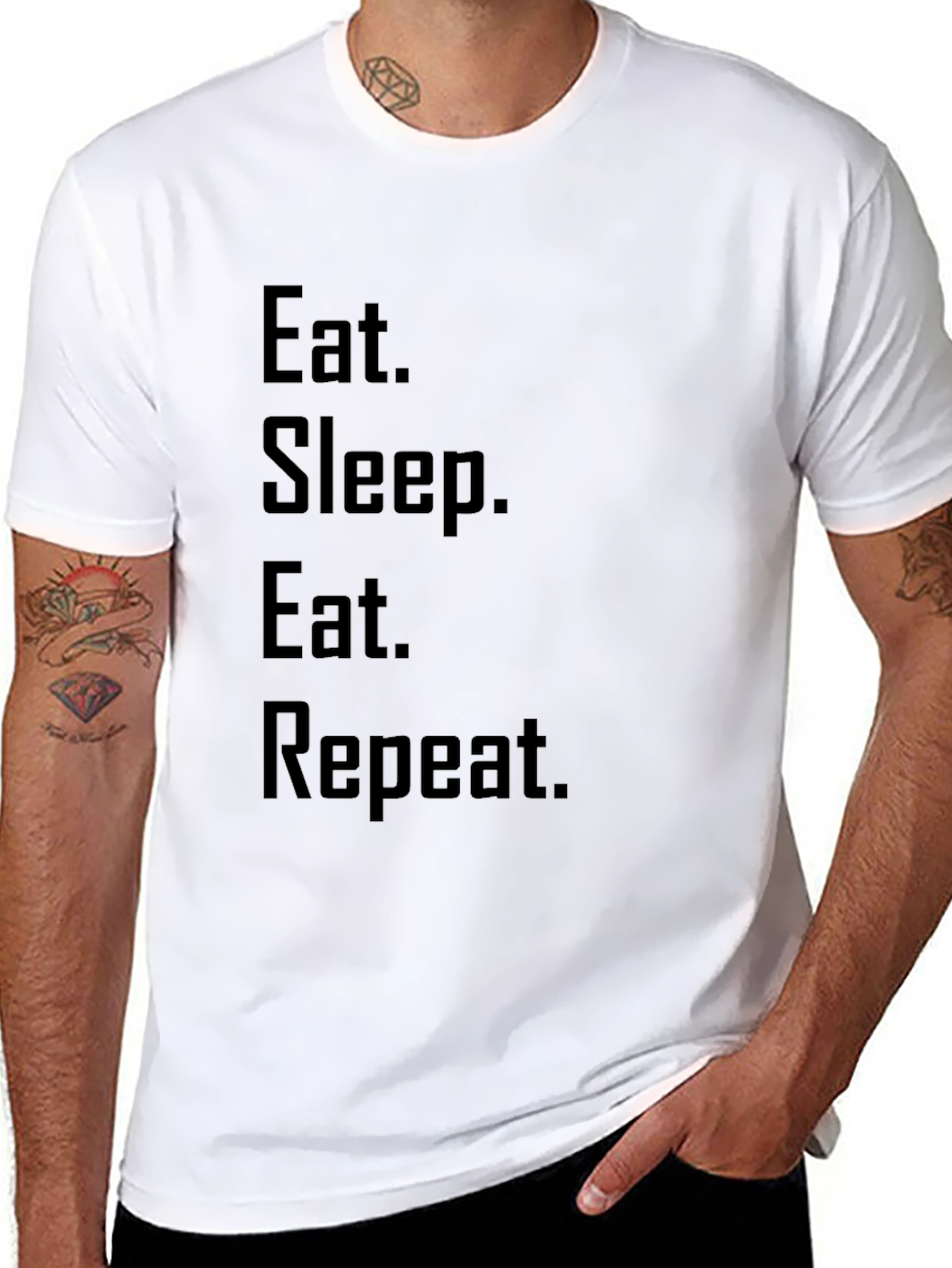 Eat Sleep Eat Repeat Graphic T-Shirt