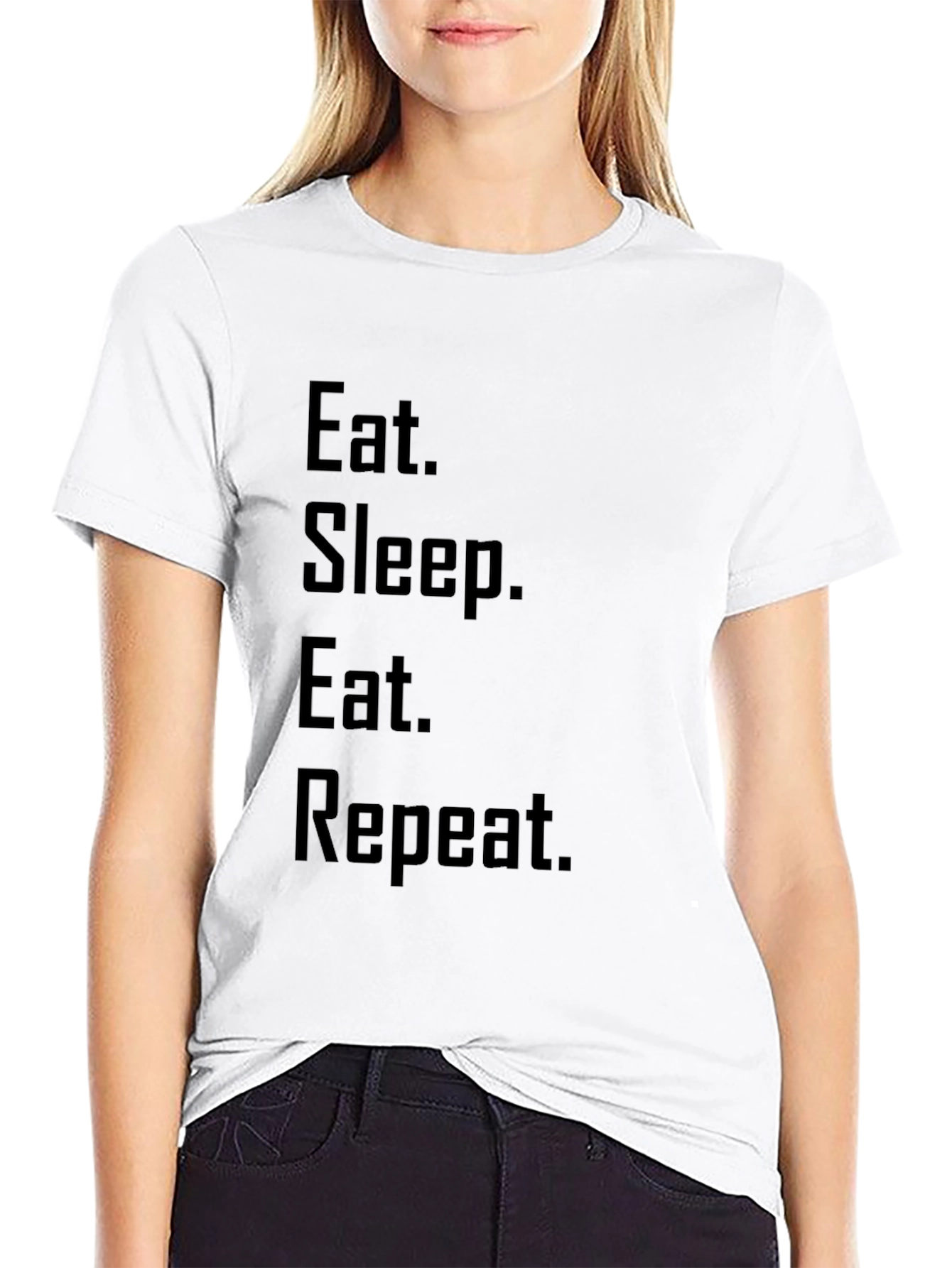 Eat Sleep Eat Repeat Graphic T-Shirt