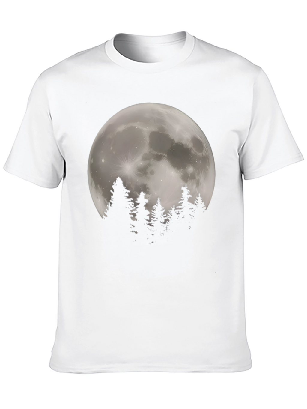 Moonlit Forest Graphic Tee - Stylish Black T-Shirt