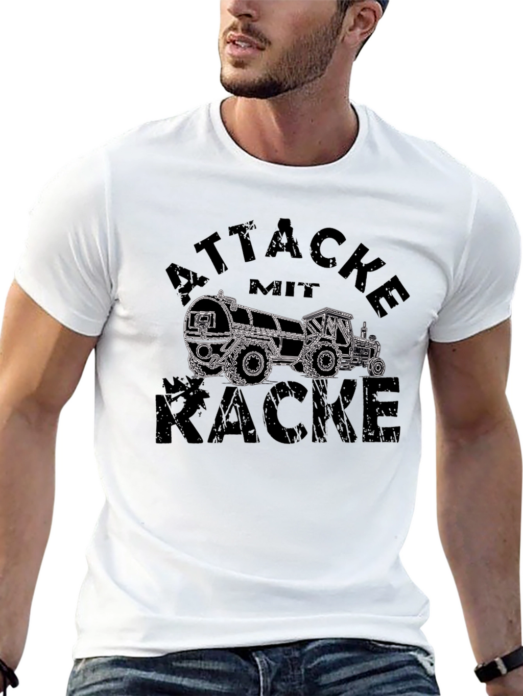 Attacke Mit Kacke T-Shirt - Funny Tractor Design