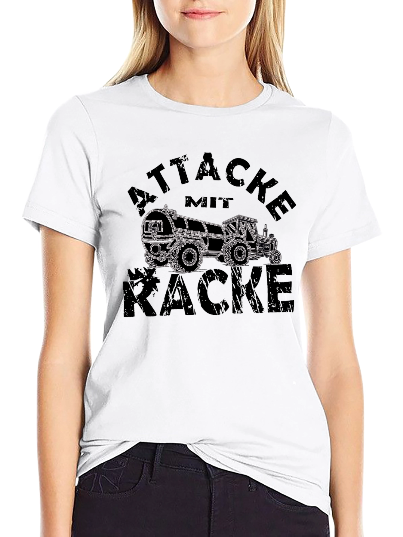 Attacke Mit Kacke T-Shirt - Funny Tractor Design