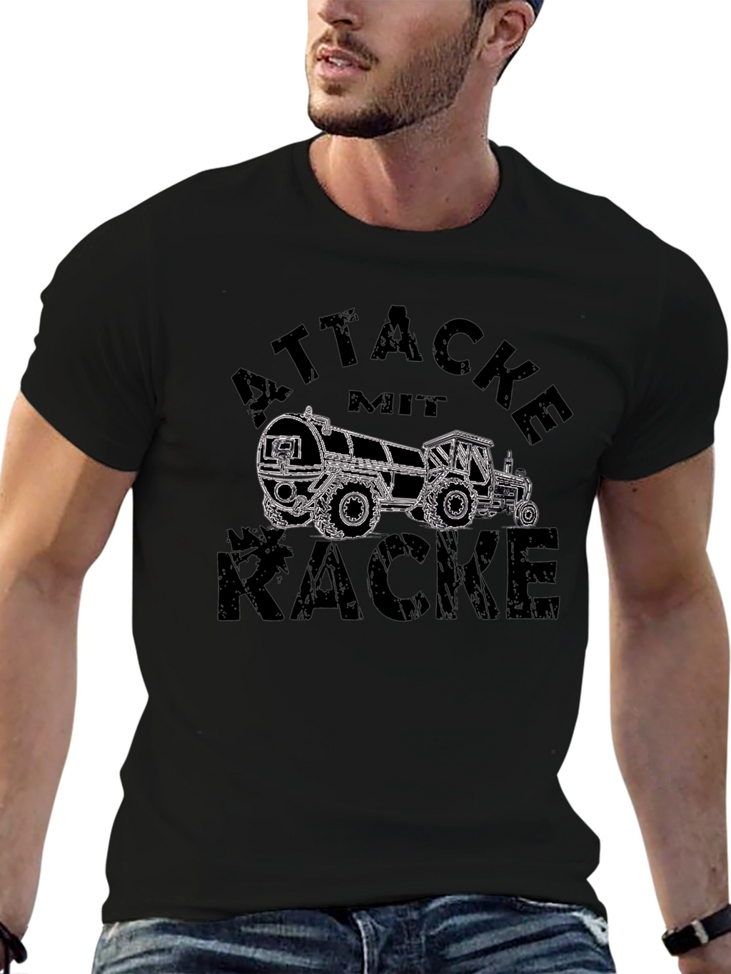 Attacke Mit Kacke T-Shirt - Funny Tractor Design