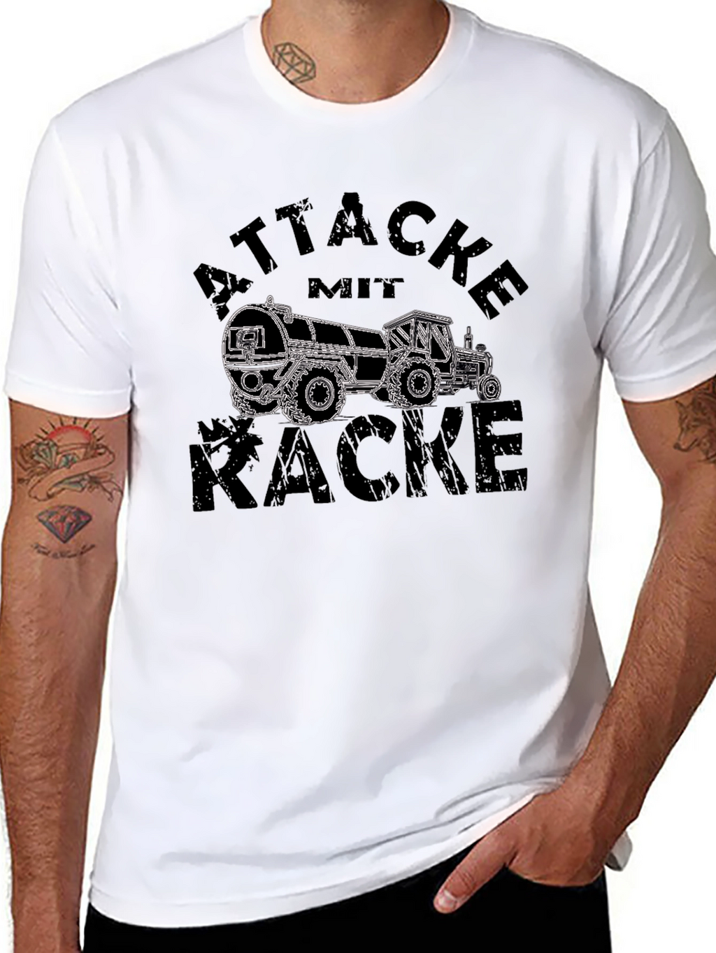 Attacke Mit Kacke T-Shirt - Funny Tractor Design