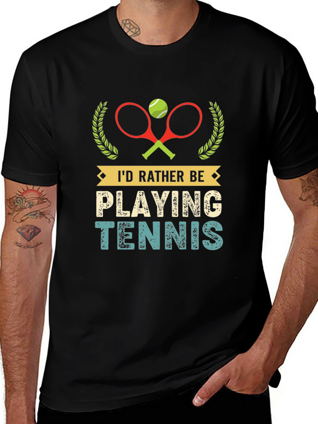 Id Rather Be Playing Tennis Graphic T-Shirt
