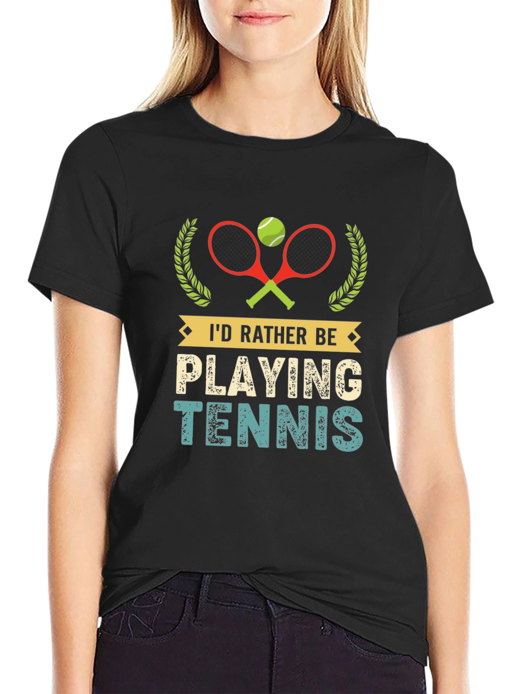 Id Rather Be Playing Tennis Graphic T-Shirt