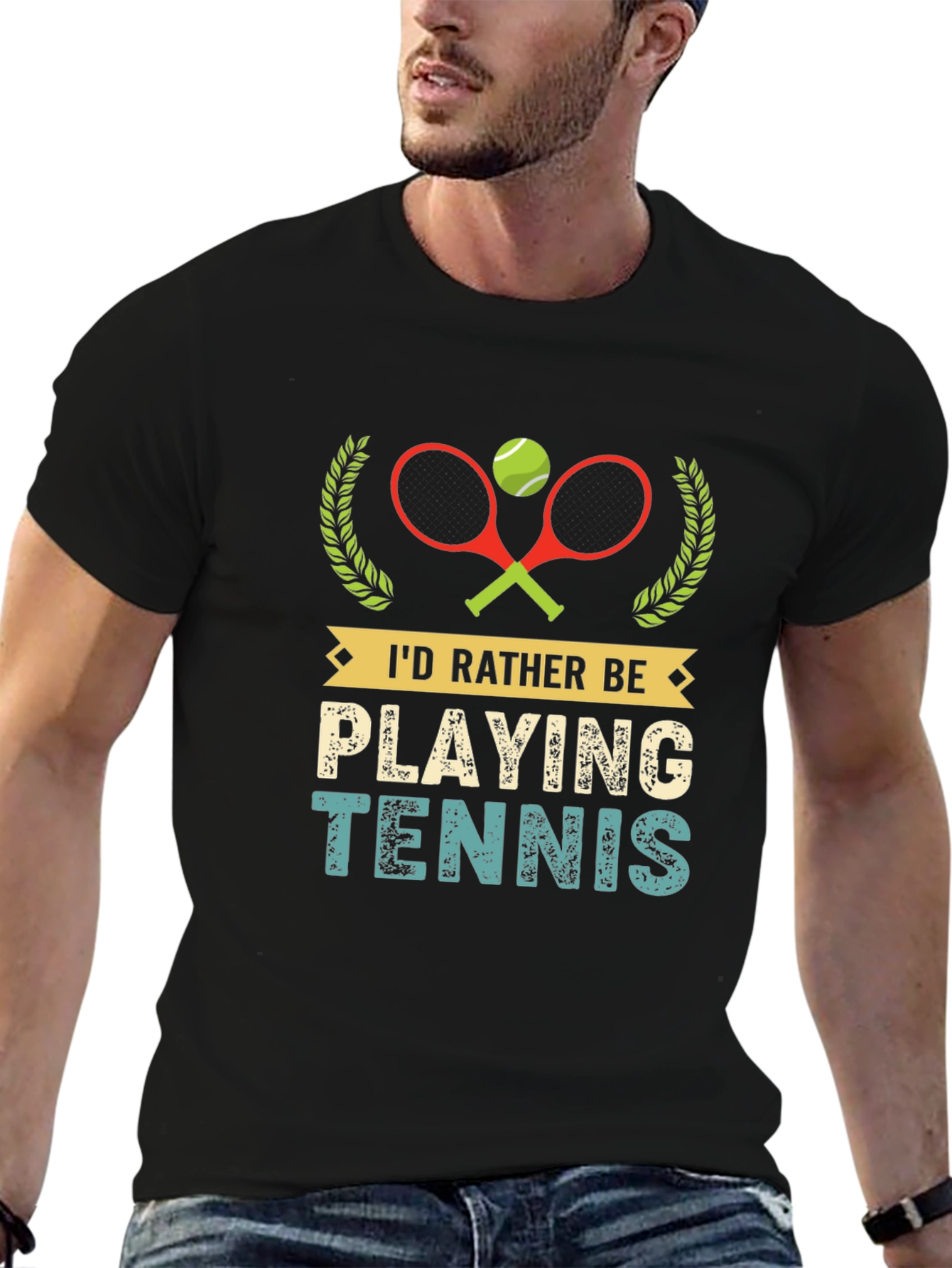 Id Rather Be Playing Tennis Graphic T-Shirt