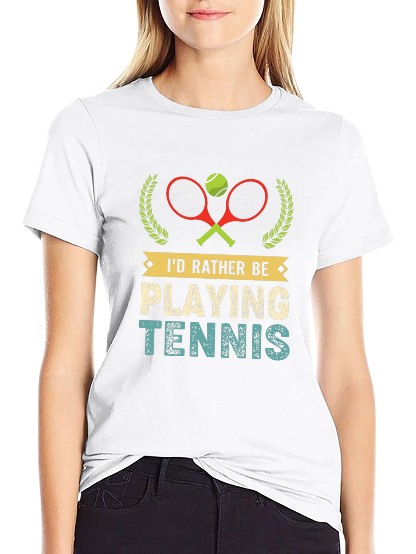 Id Rather Be Playing Tennis Graphic T-Shirt