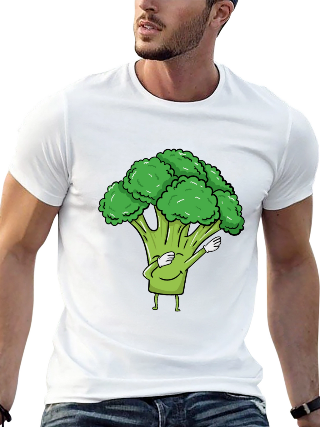 Broccoli Dab Black T-Shirt - Fun Vegetable Tee
