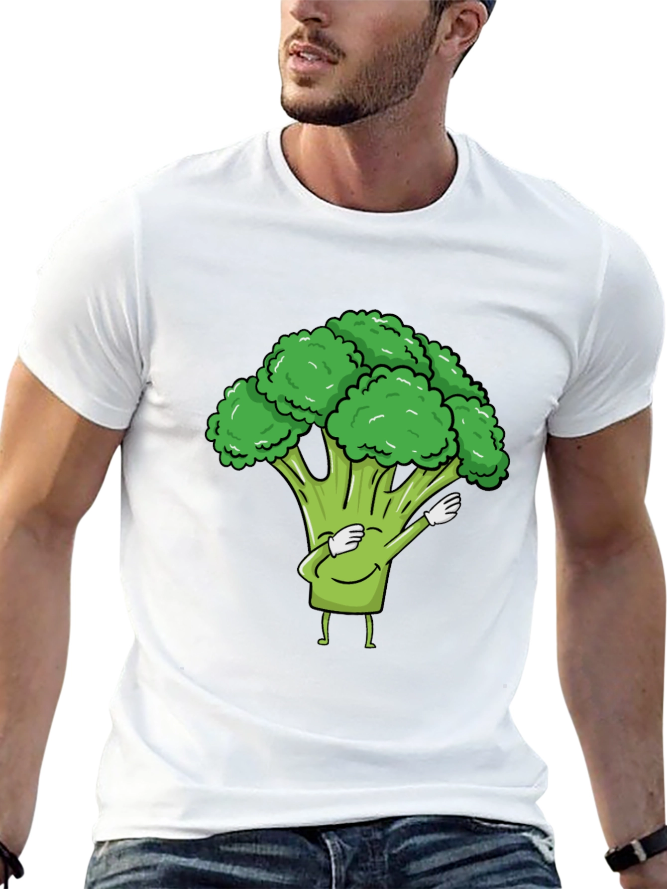 Broccoli Dab Black T-Shirt - Fun Vegetable Tee