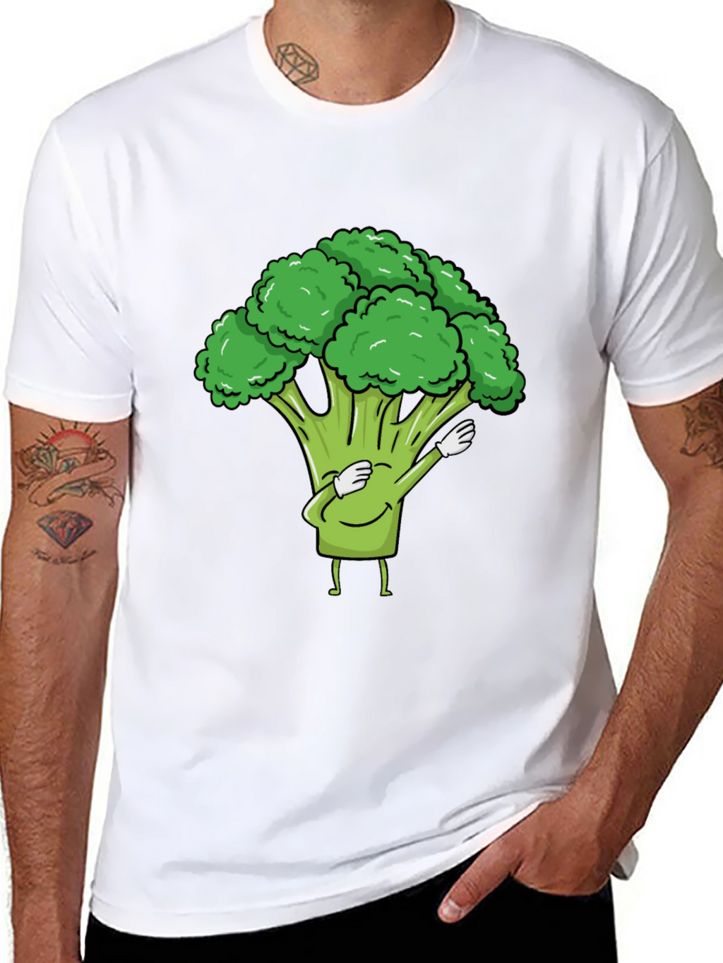 Broccoli Dab Black T-Shirt - Fun Vegetable Tee
