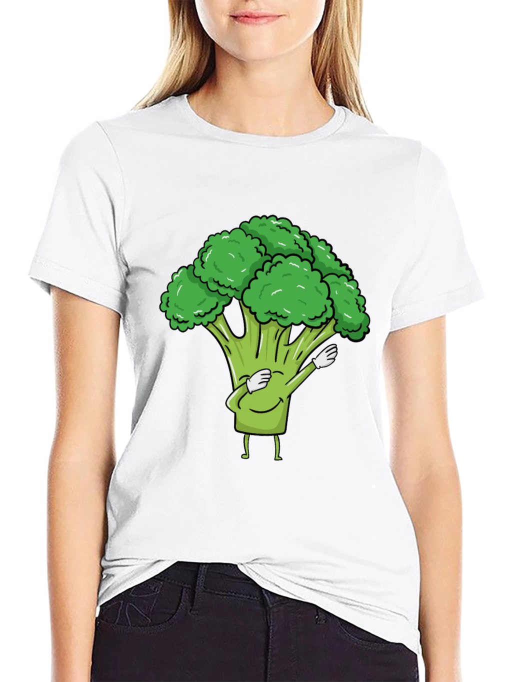Broccoli Dab Black T-Shirt - Fun Vegetable Tee