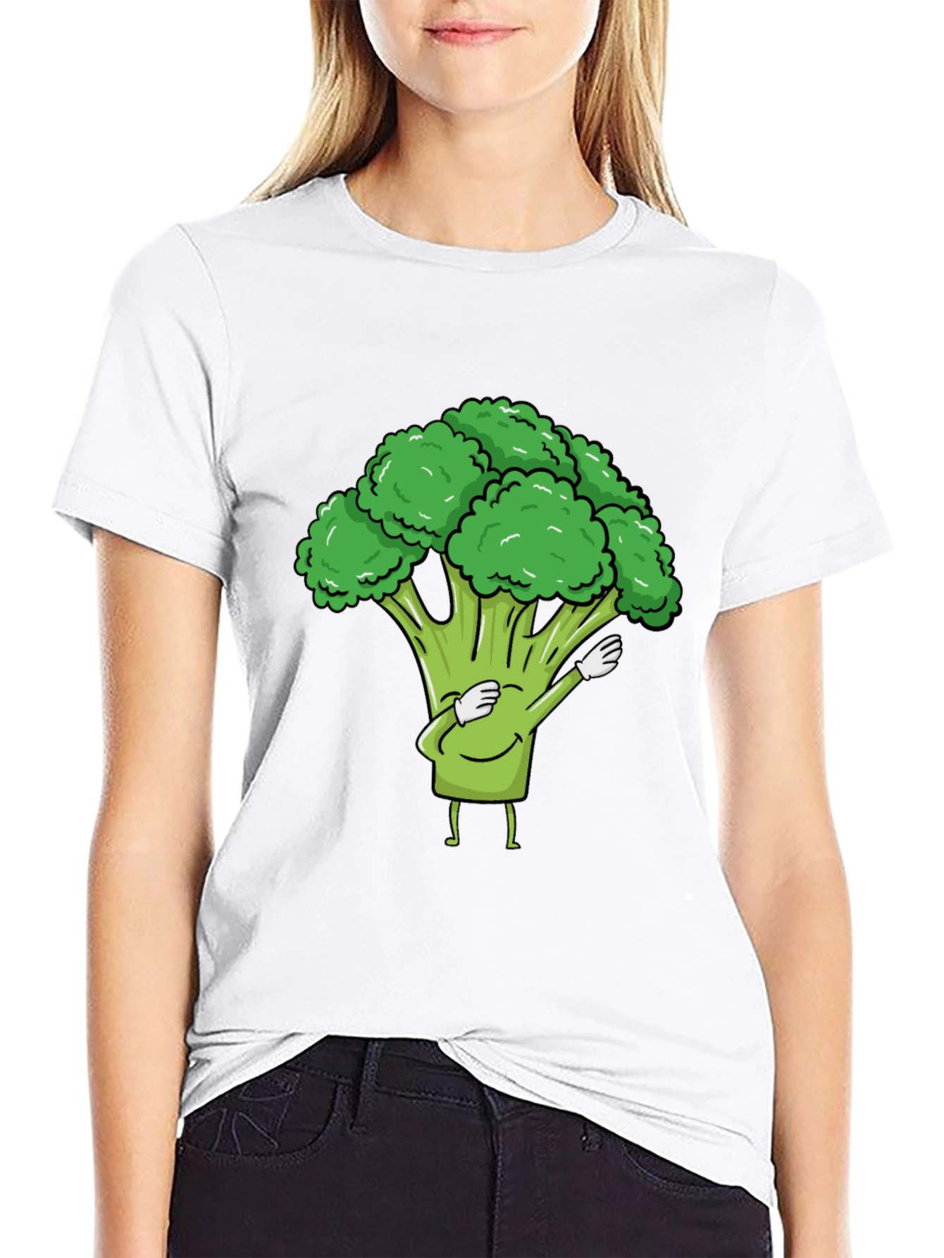 Broccoli Dab Black T-Shirt - Fun Vegetable Tee