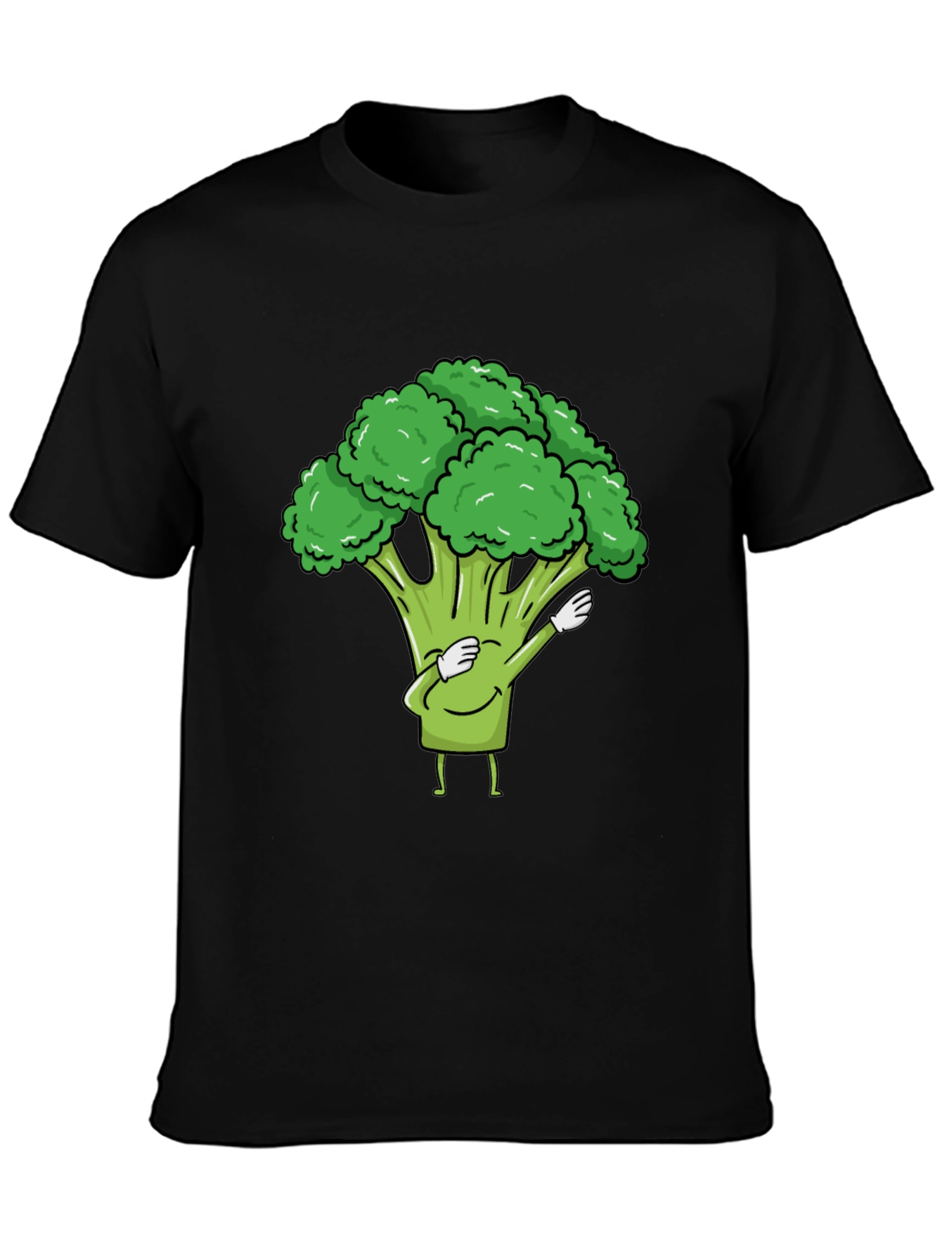Broccoli Dab Black T-Shirt - Fun Vegetable Tee