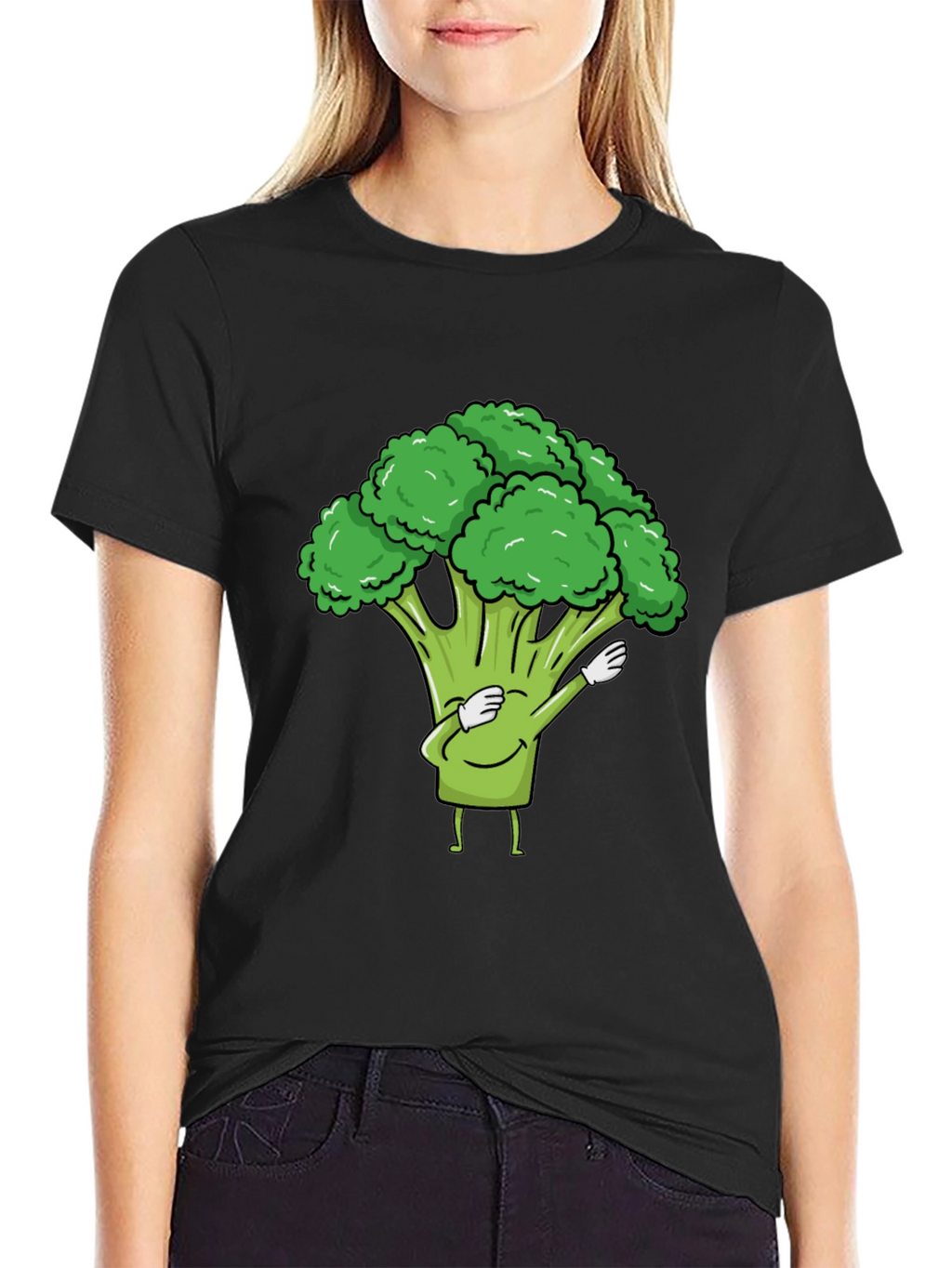 Broccoli Dab Black T-Shirt - Fun Vegetable Tee