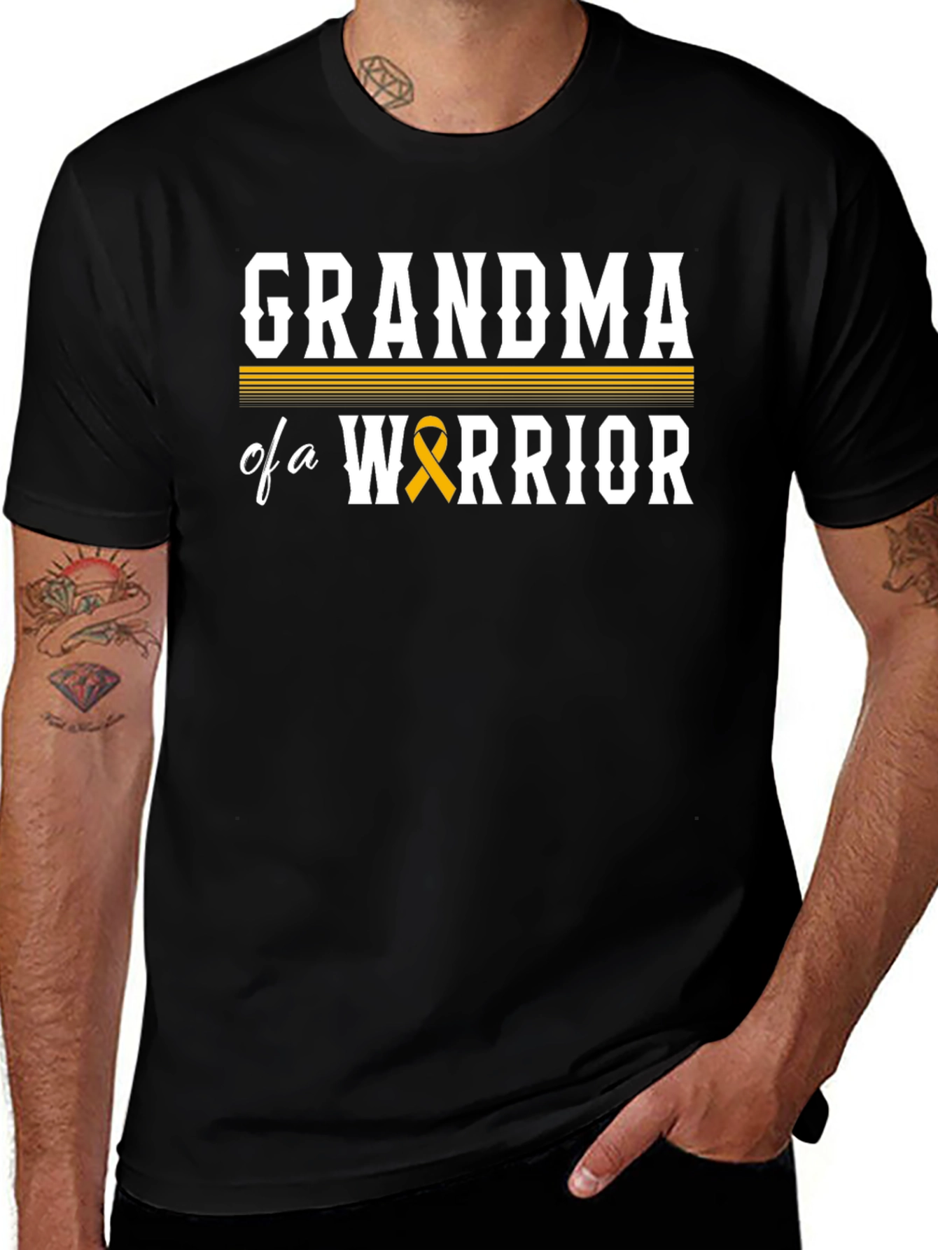 Grandma of a Warrior T-Shirt - Childhood Cancer Awareness
