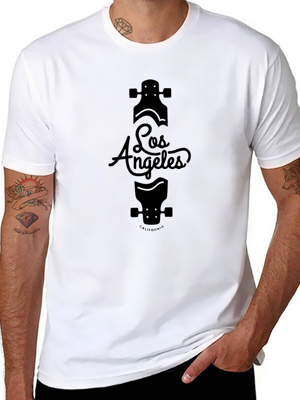 Los Angeles Skateboard Black Graphic T-Shirt