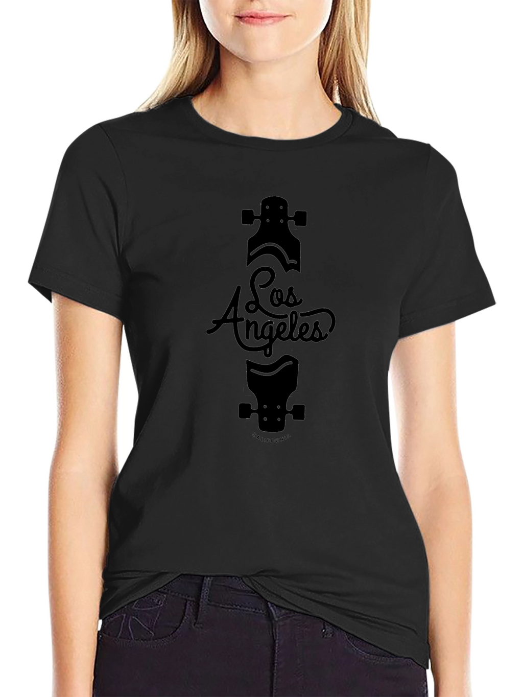 Los Angeles Skateboard Black Graphic T-Shirt