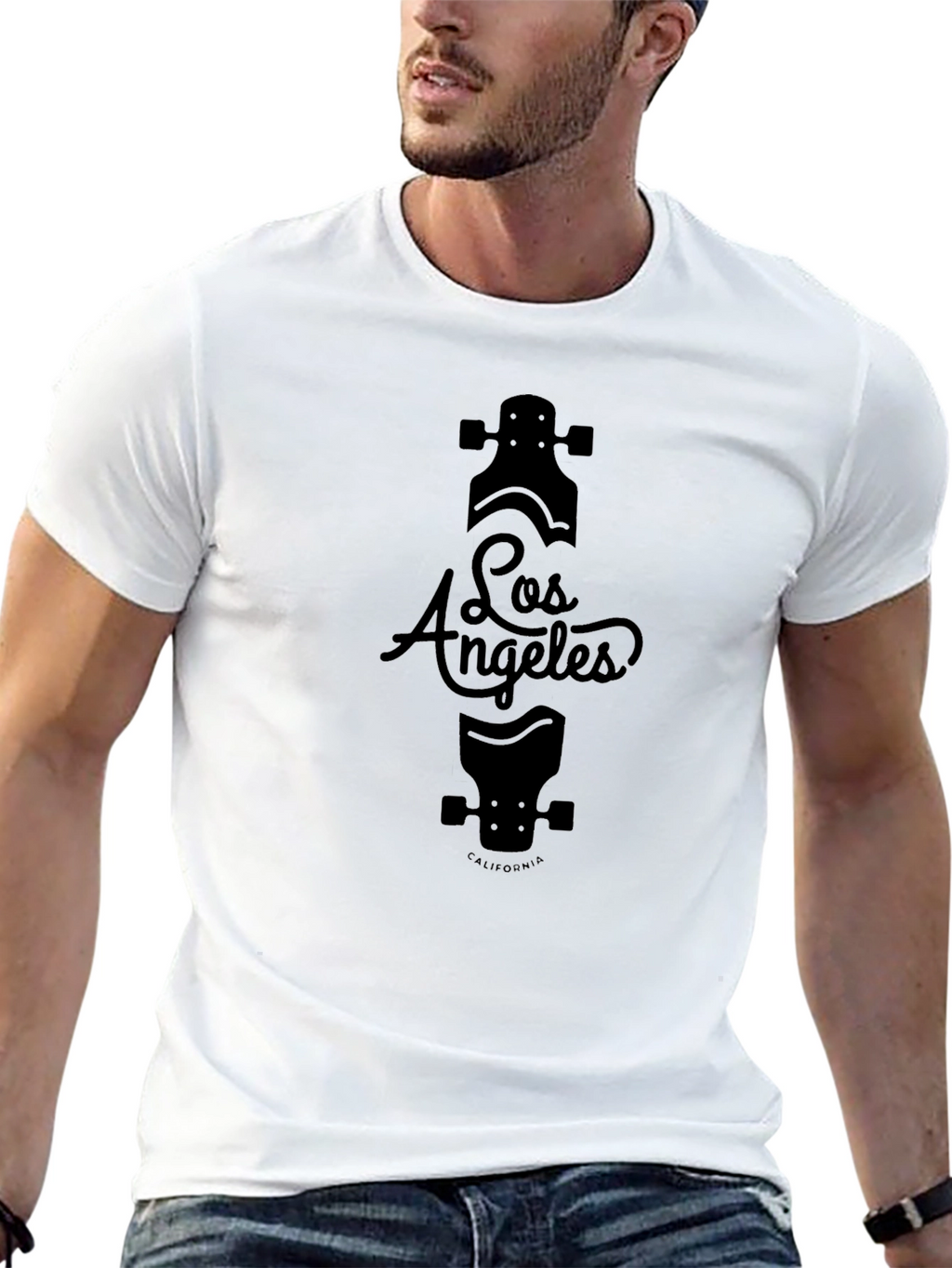Los Angeles Skateboard Black Graphic T-Shirt