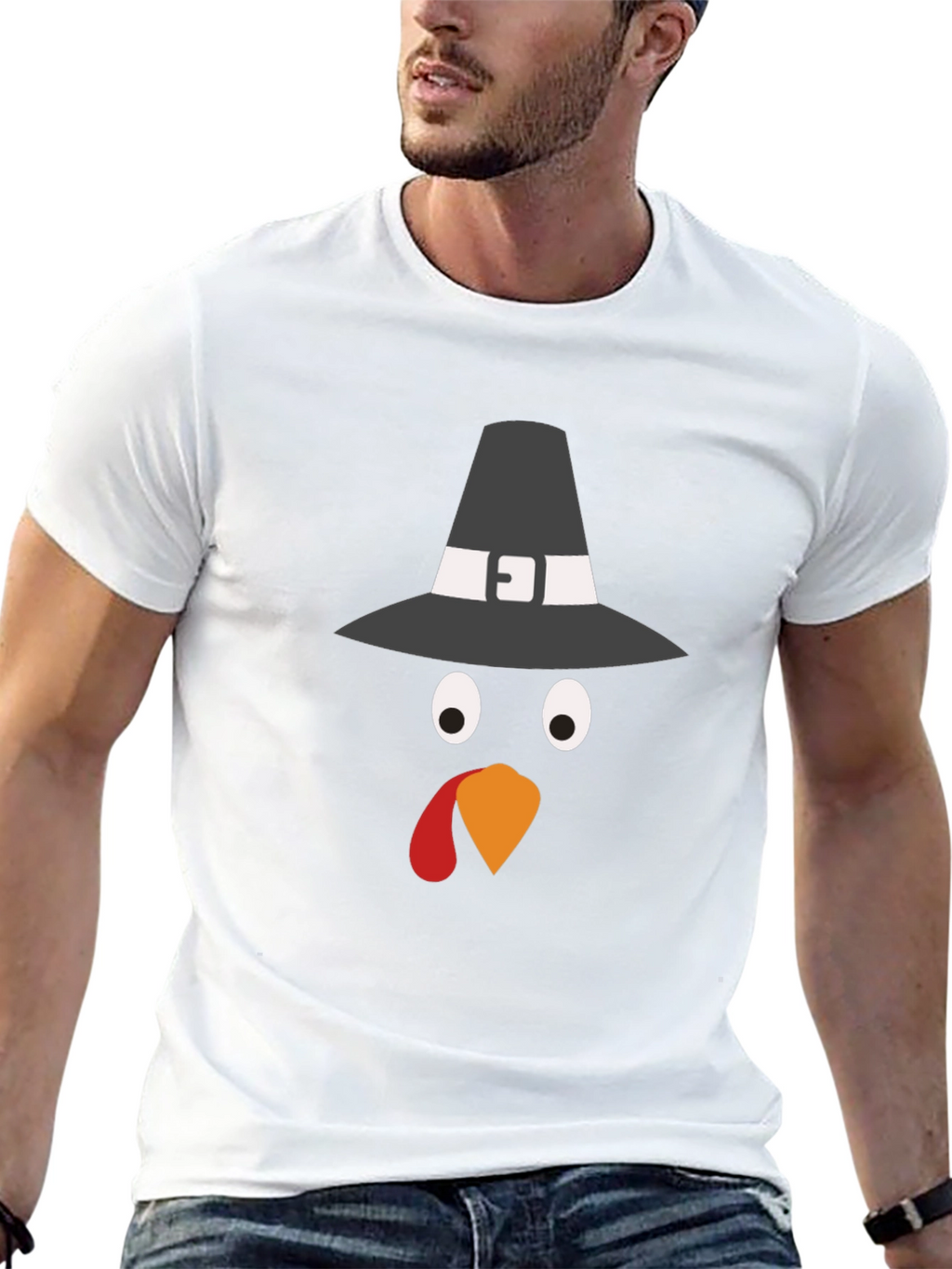 Thanksgiving Turkey Pilgrim Hat Graphic Tee