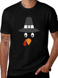 Thanksgiving Turkey Pilgrim Hat Graphic Tee