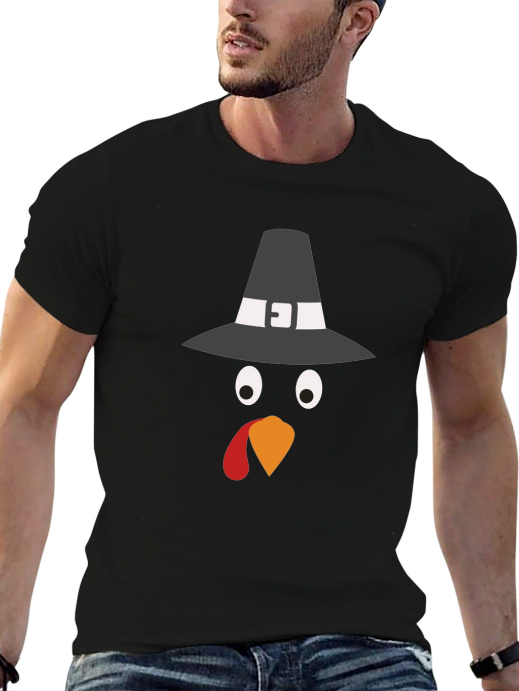 Thanksgiving Turkey Pilgrim Hat Graphic Tee