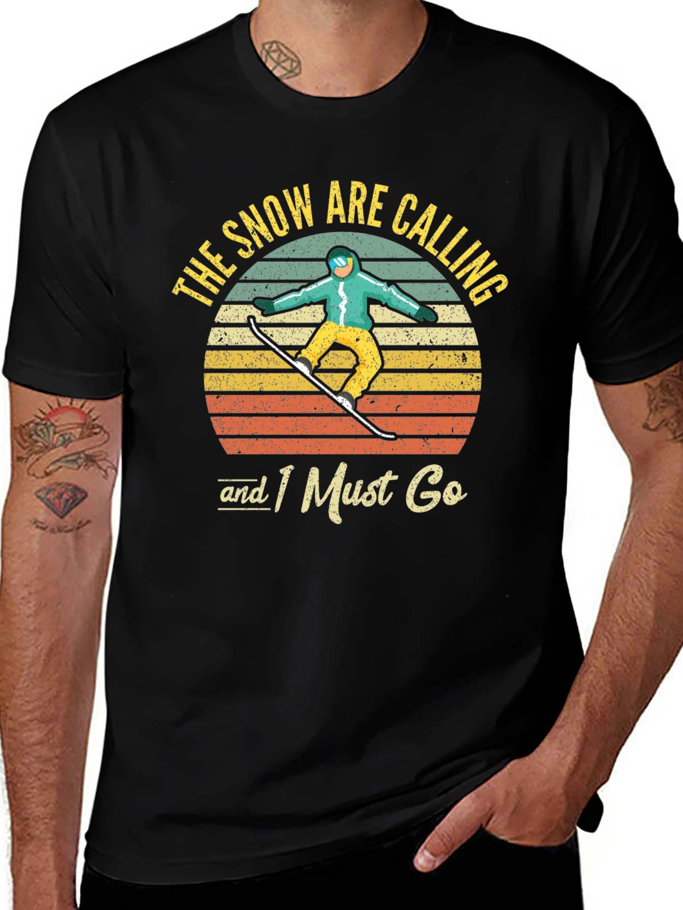 Snowboarder Retro Graphic T-Shirt