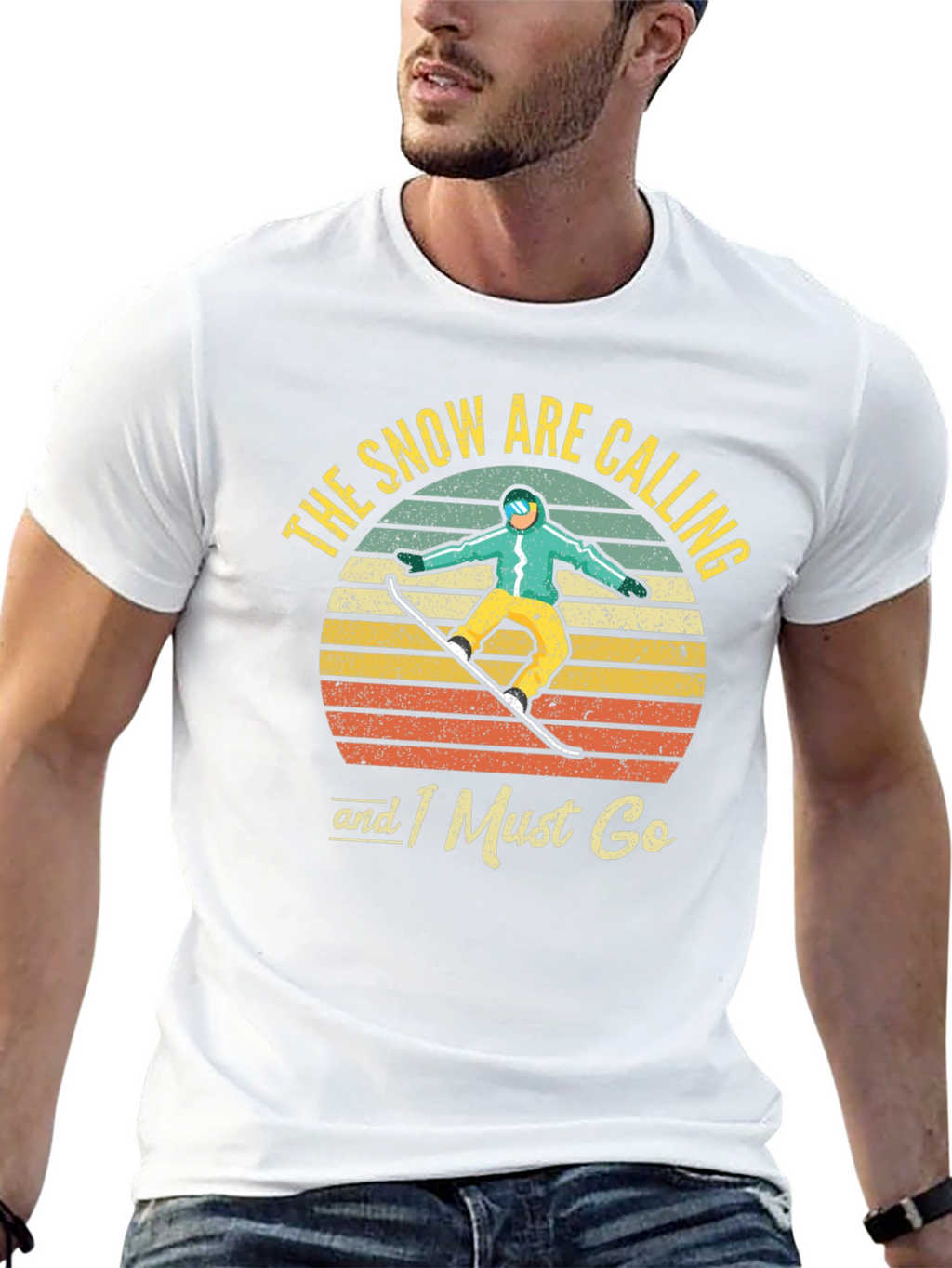 Snowboarder Retro Graphic T-Shirt